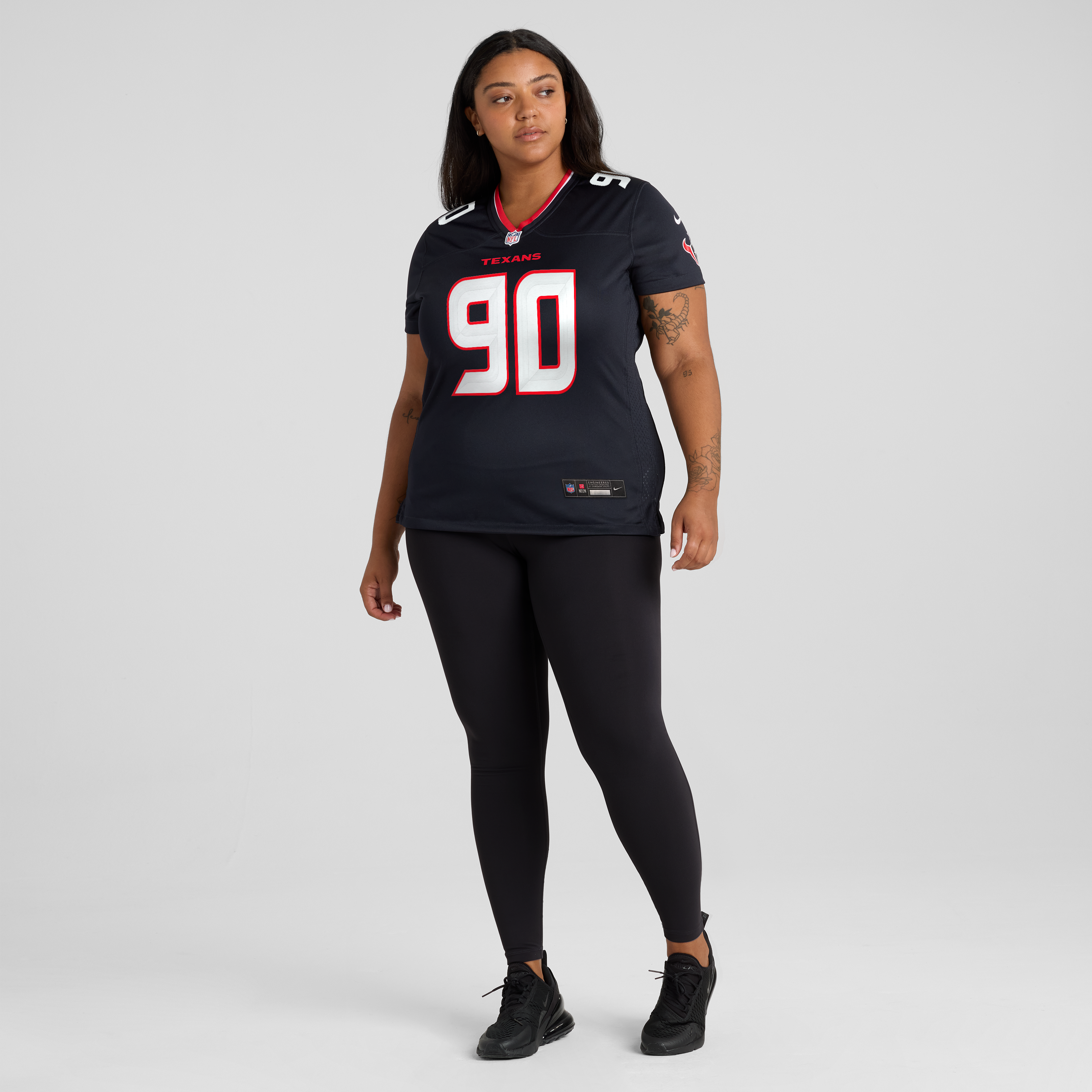 Maillot de match Nike Jadeveon Clowney bleu marine des Houston Texans pour femmes