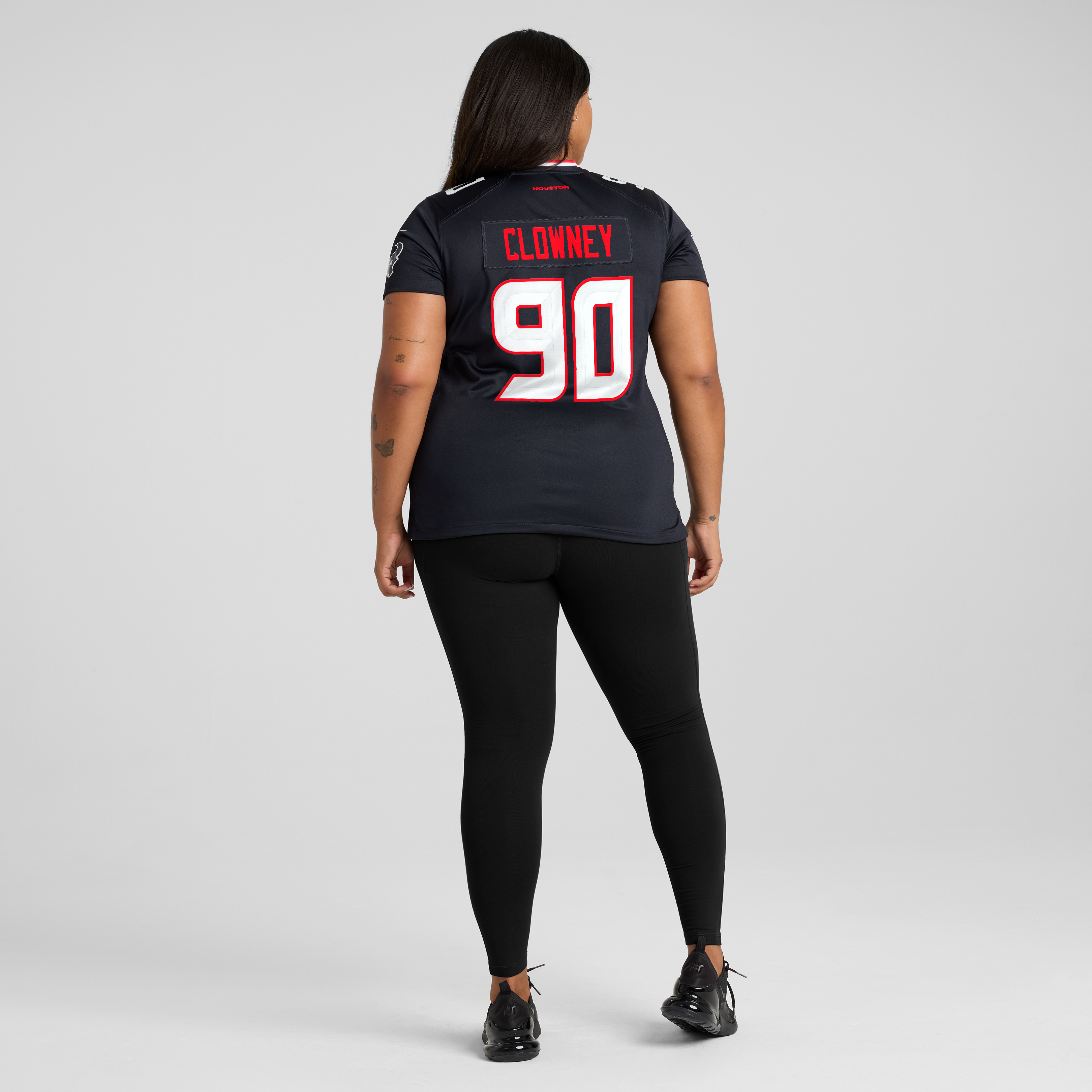 Maillot de match Nike Jadeveon Clowney bleu marine des Houston Texans pour femmes