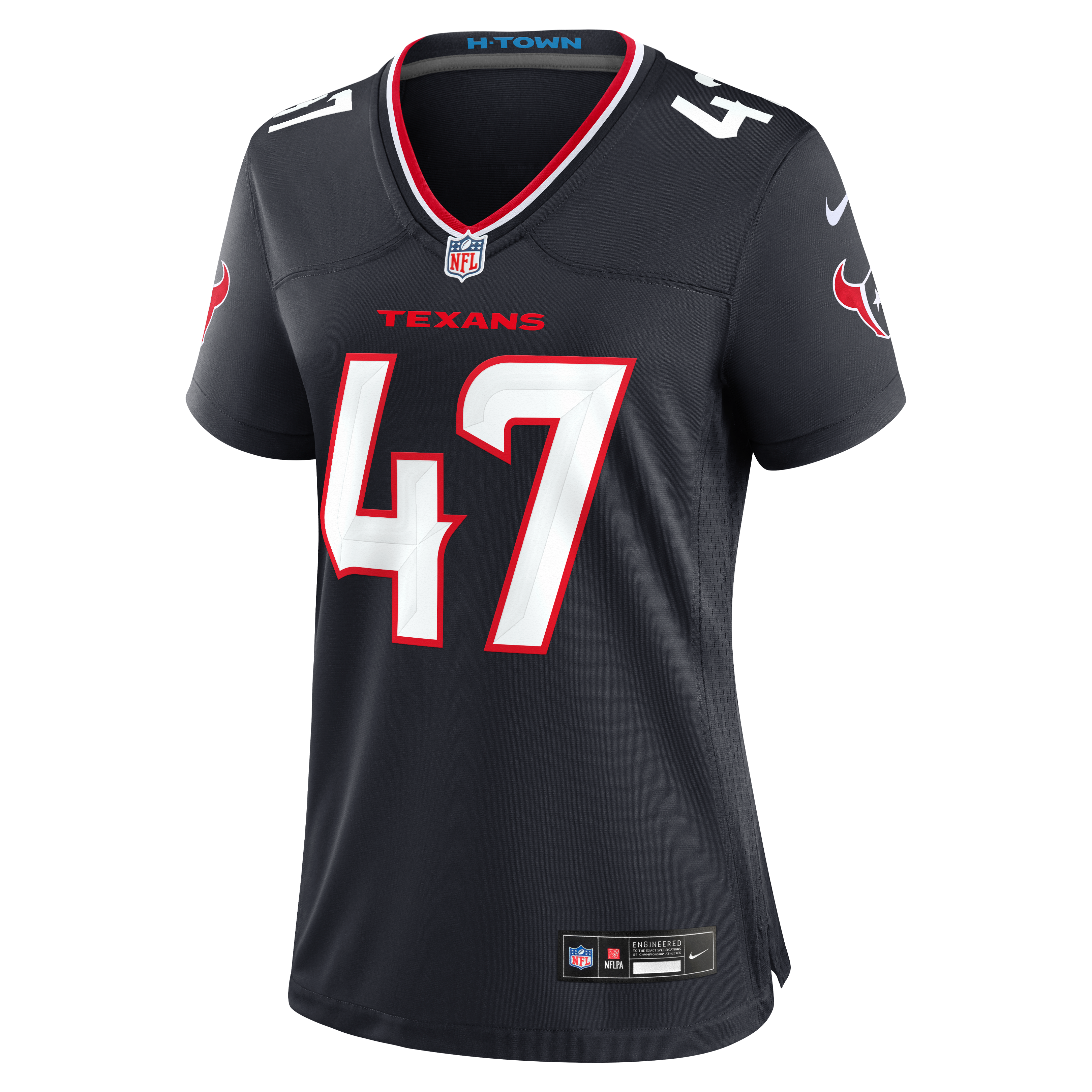 Maillot de match Nike Louis Hansen bleu marine des Houston Texans pour femmes