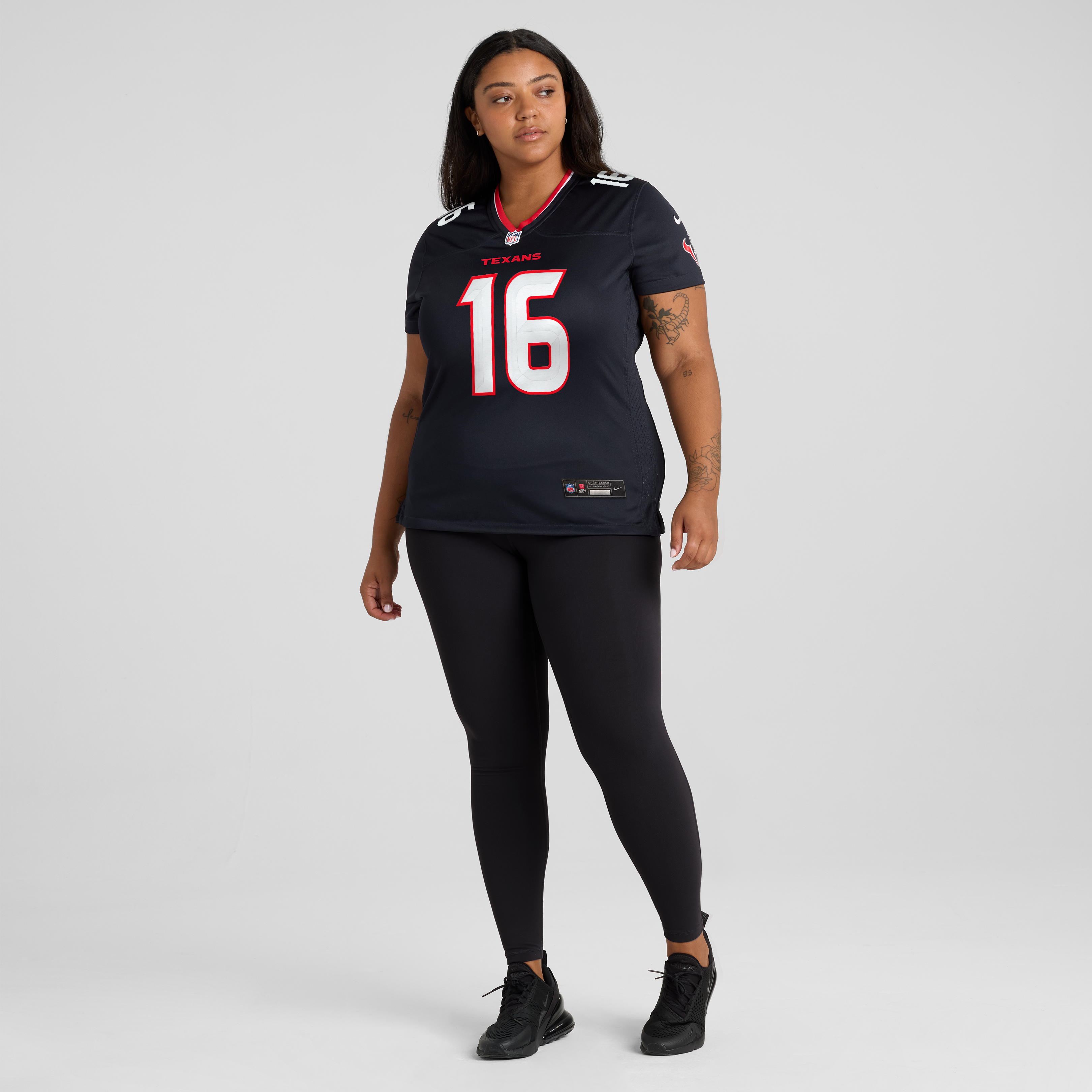 Maillot de match Nike Montrell Washington Navy pour femme, équipe des Houston Texans