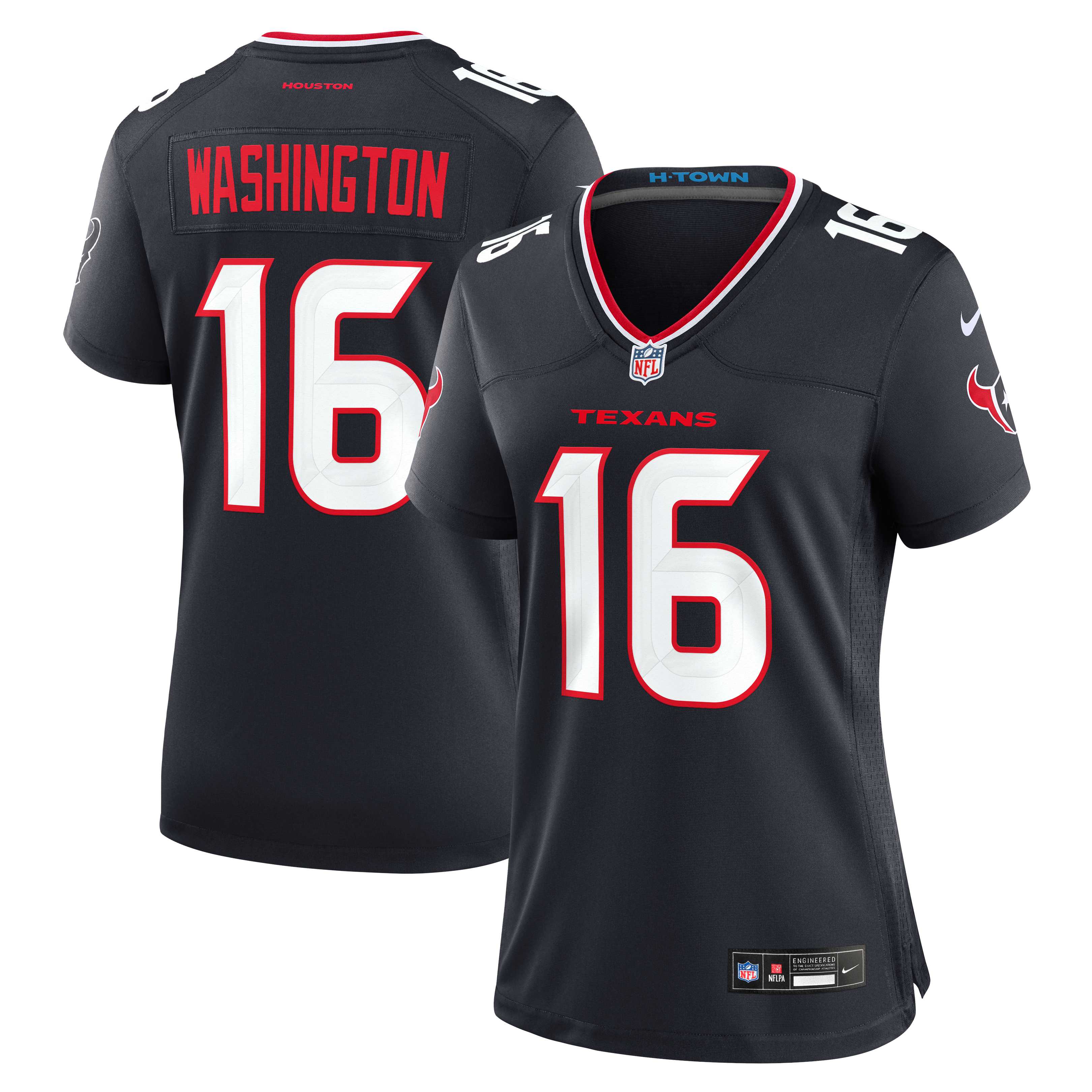 Maillot de match Nike Montrell Washington Navy pour femme, équipe des Houston Texans