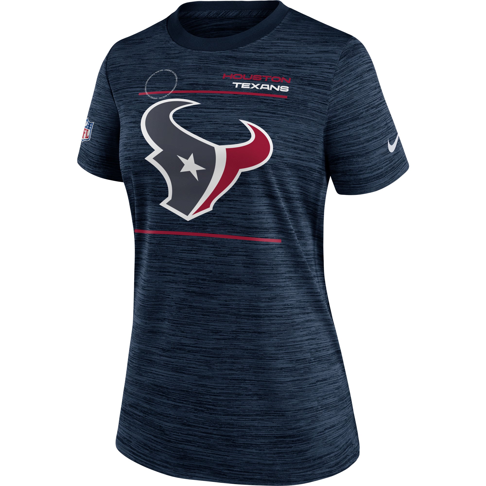 T-shirt Nike Houston Texans Velocity Sideline Performance pour femme - Bleu marine