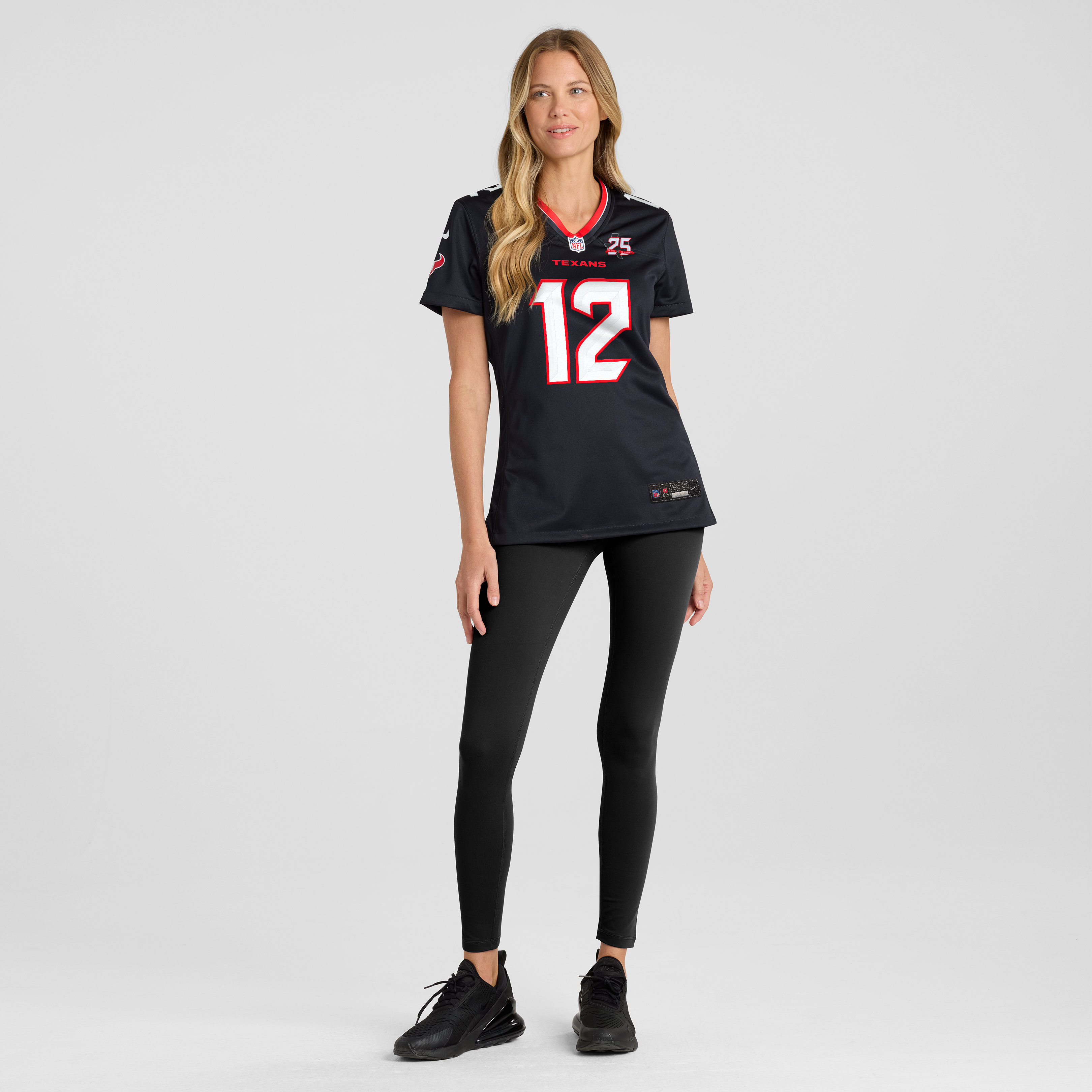 Maillot de match Nike Nico Collins bleu marine pour femme, Houston Texans, 25e saison