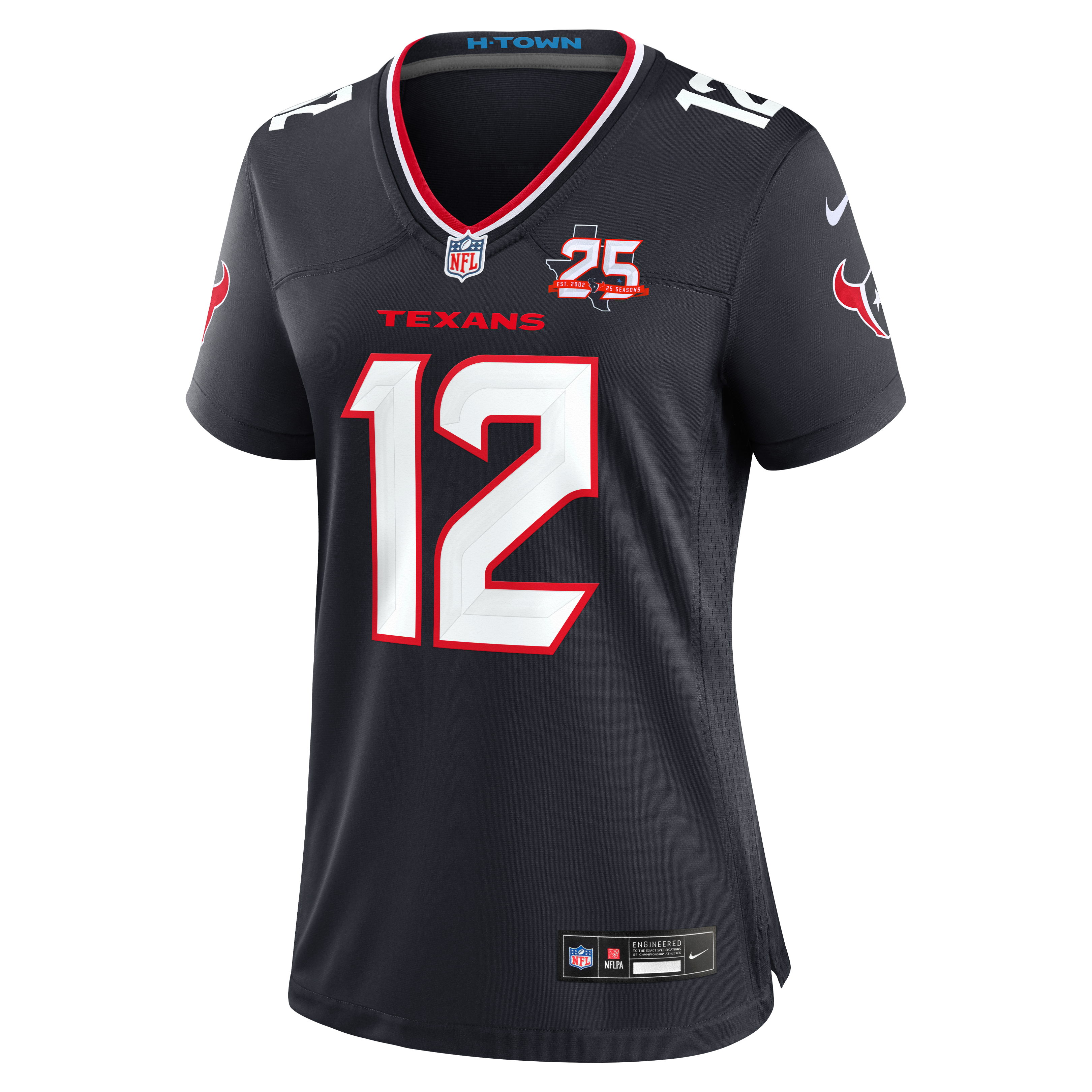 Maillot de match Nike Nico Collins bleu marine pour femme, Houston Texans, 25e saison