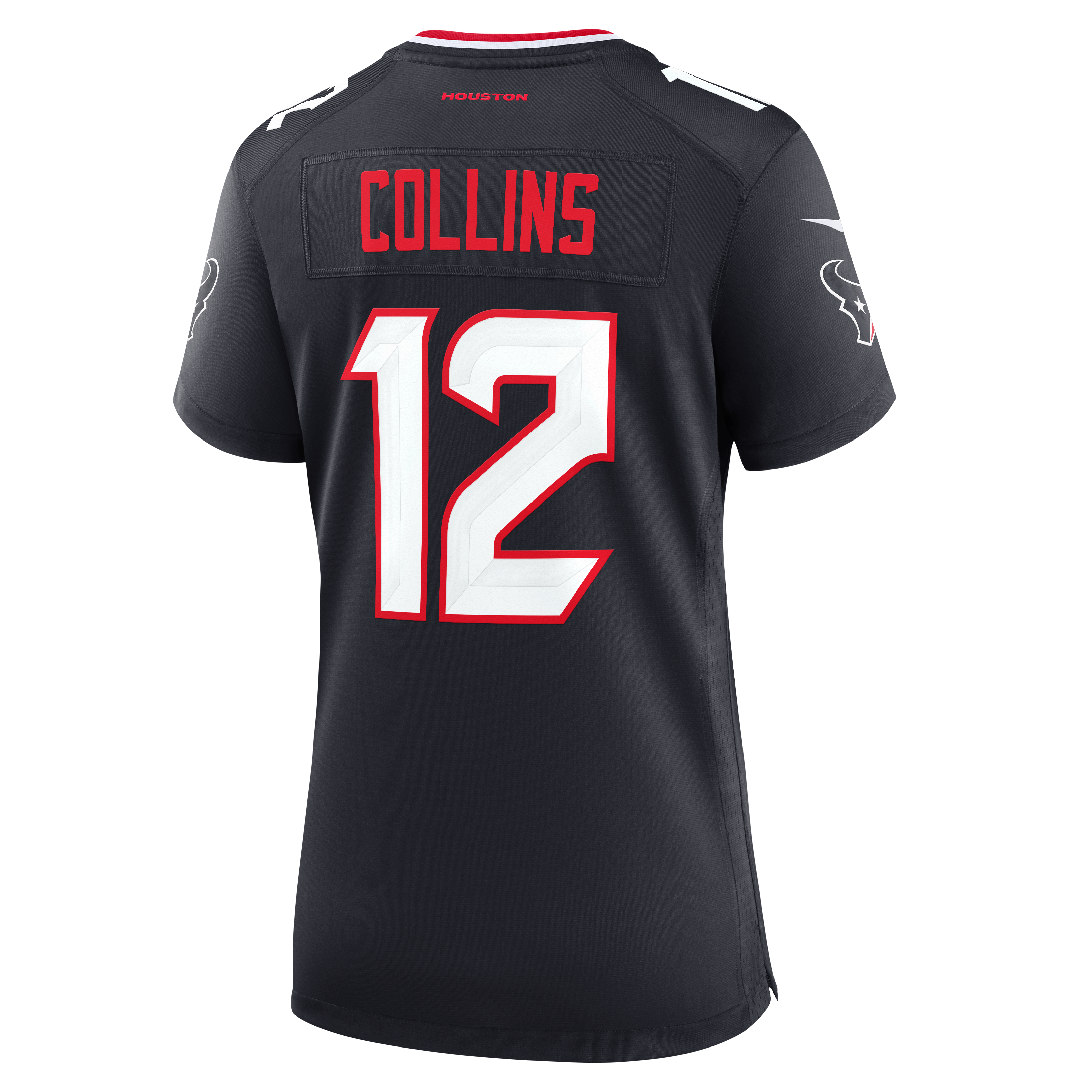 Maillot de match Nike Nico Collins bleu marine pour femme, Houston Texans, 25e saison