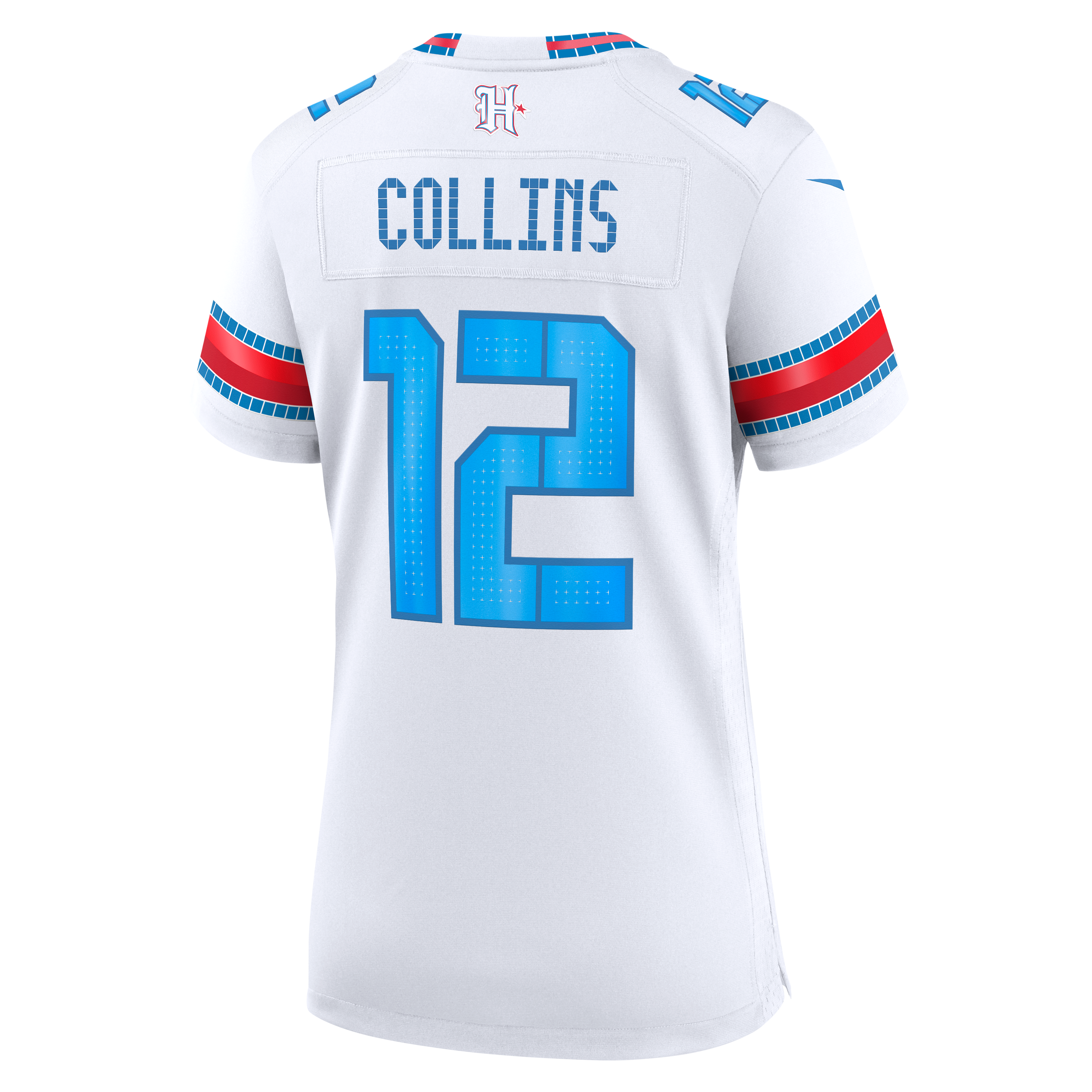 Maillot de match Nike Nico Collins blanc pour femme, collection Rivalries 2026 des Houston Texans.