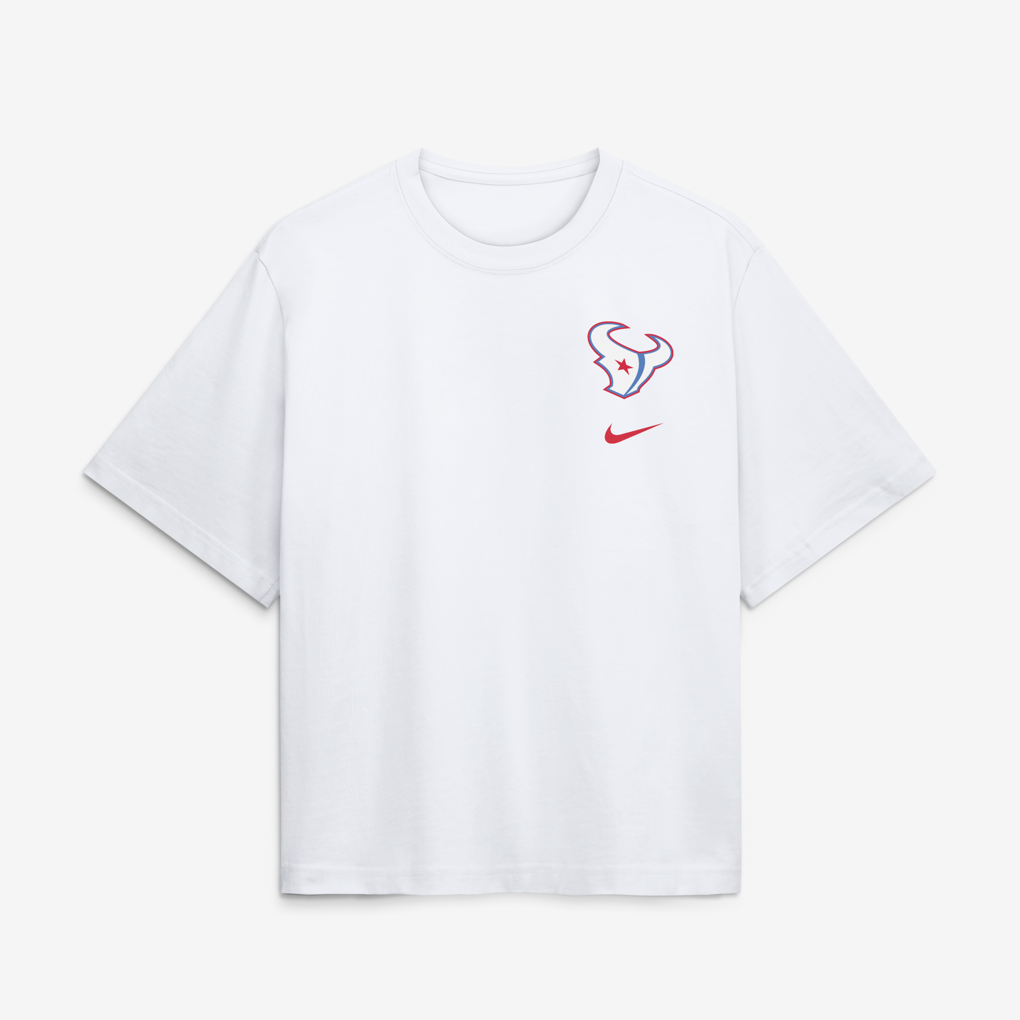 T-shirt boxy Nike blanc pour femme, collection Houston Texans 2026 Rivalries