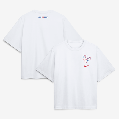  Houston Texans Nike Women's 2026 Rivalries Collection Boxy T-Shirt - White