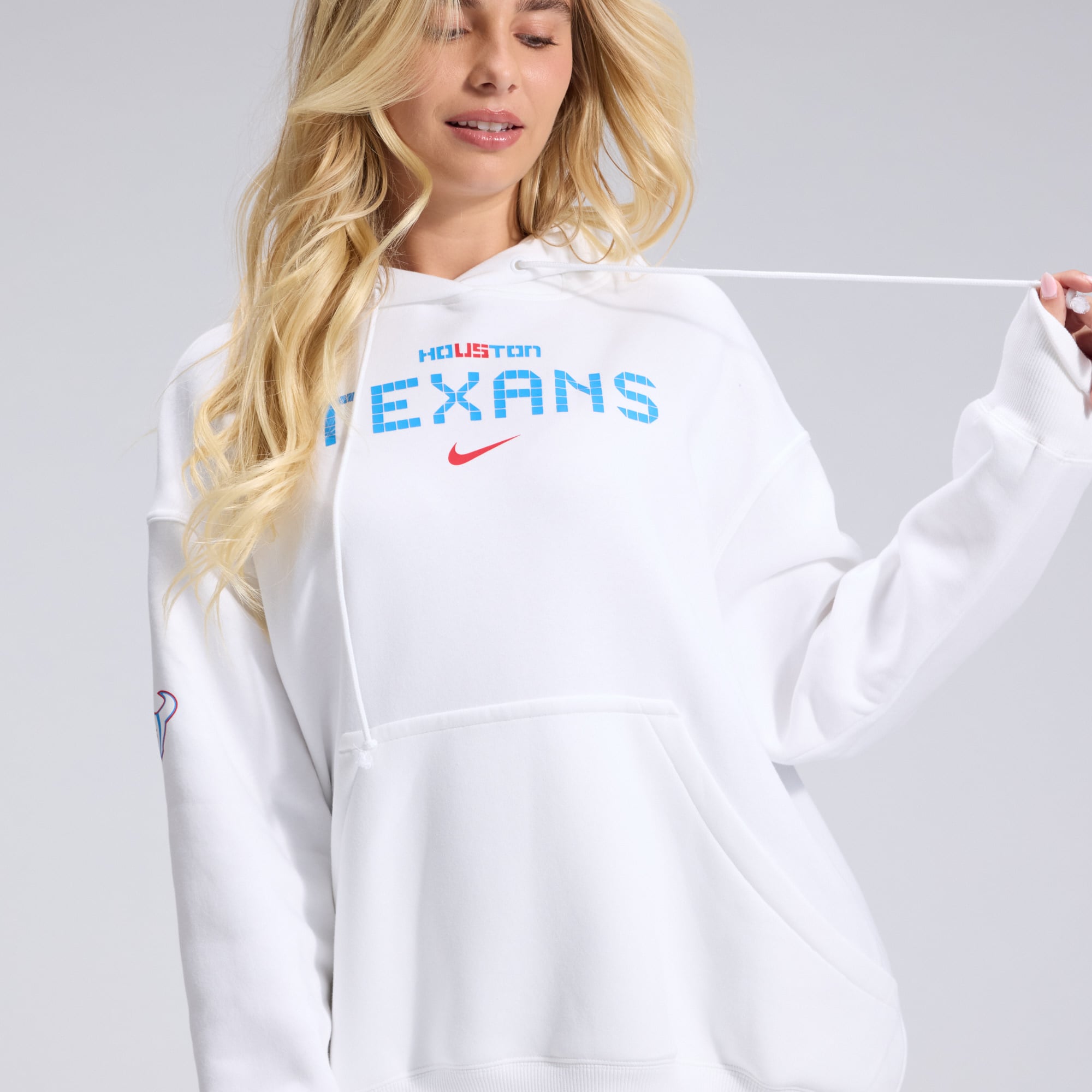Women's Nike White Houston Texans 2026 Rivalries Collection Oversized Pullover Hoodie