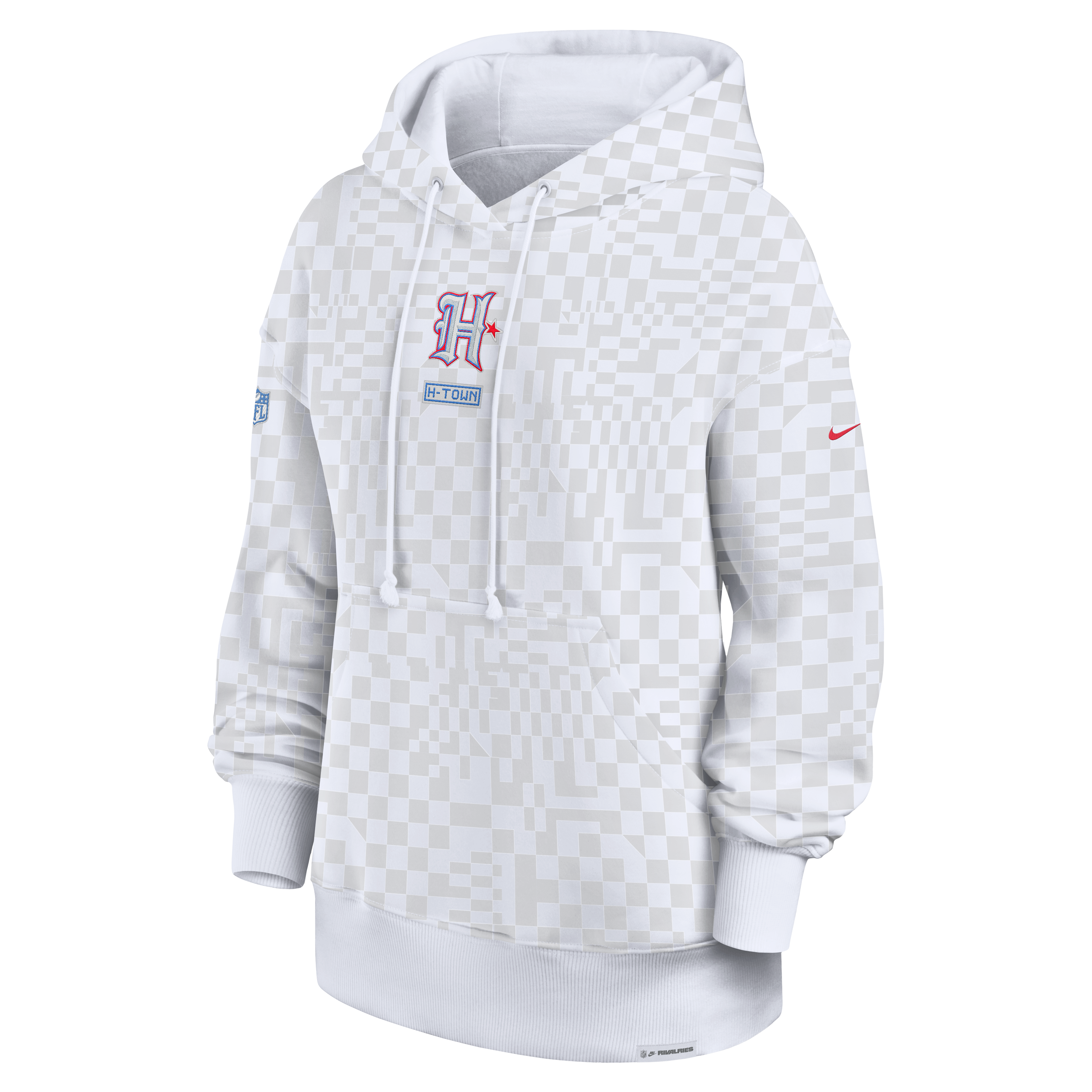 Sweat à capuche oversize Nike blanc Houston Texans Collection Rivalités 2026 pour femme