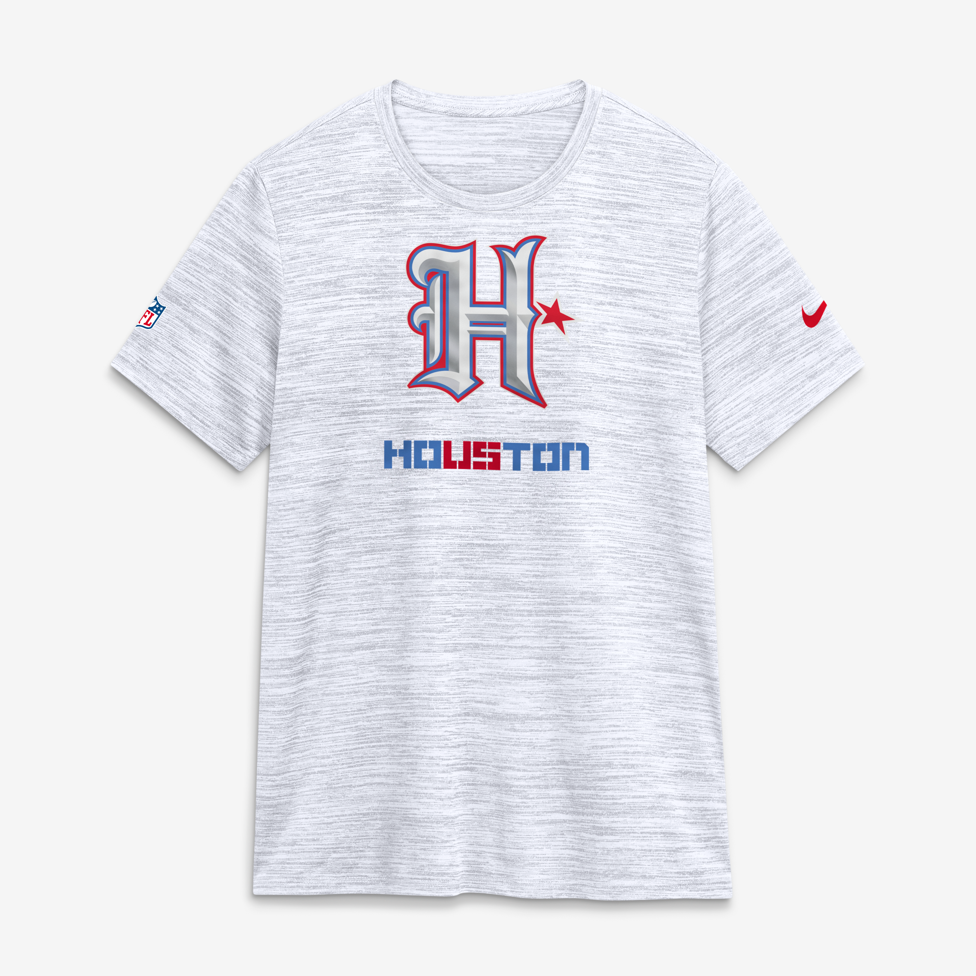 T-shirt Nike blanc pour femme, collection Rivalries 2026 des Houston Texans, Sideline Velocity Dri-FIT