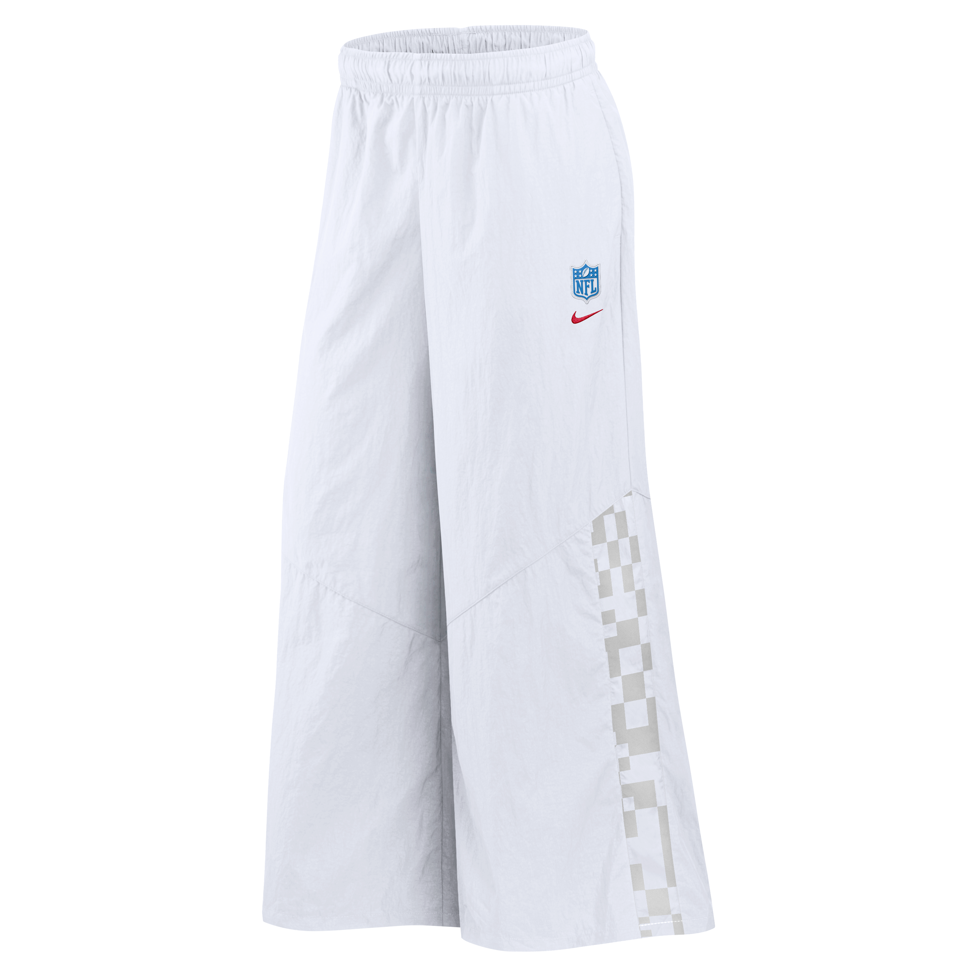 Pantalon tissé à jambes larges Nike pour femme, collection Rivalries 2026 des Houston Texans, blanc.