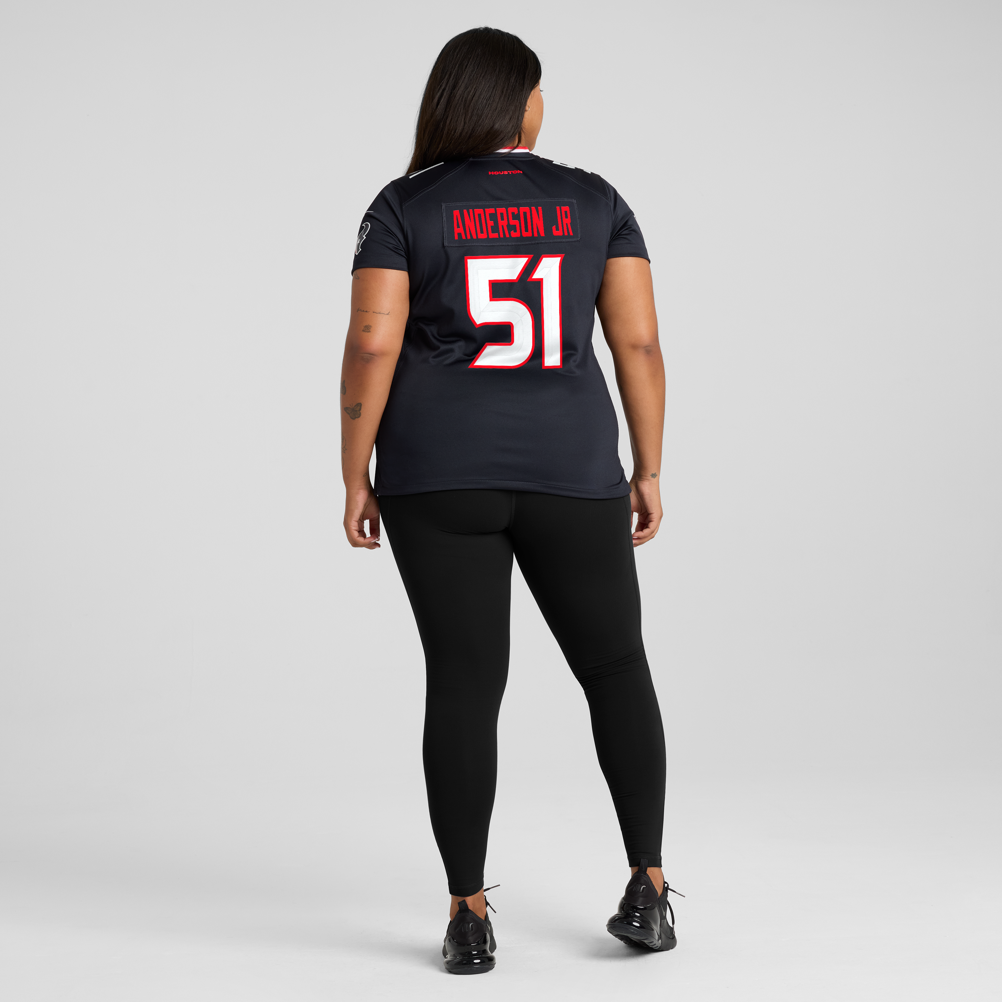 Maillot de match Nike Will Anderson Jr. bleu marine des Houston Texans pour femme, commémorant la 25e saison l'équipe