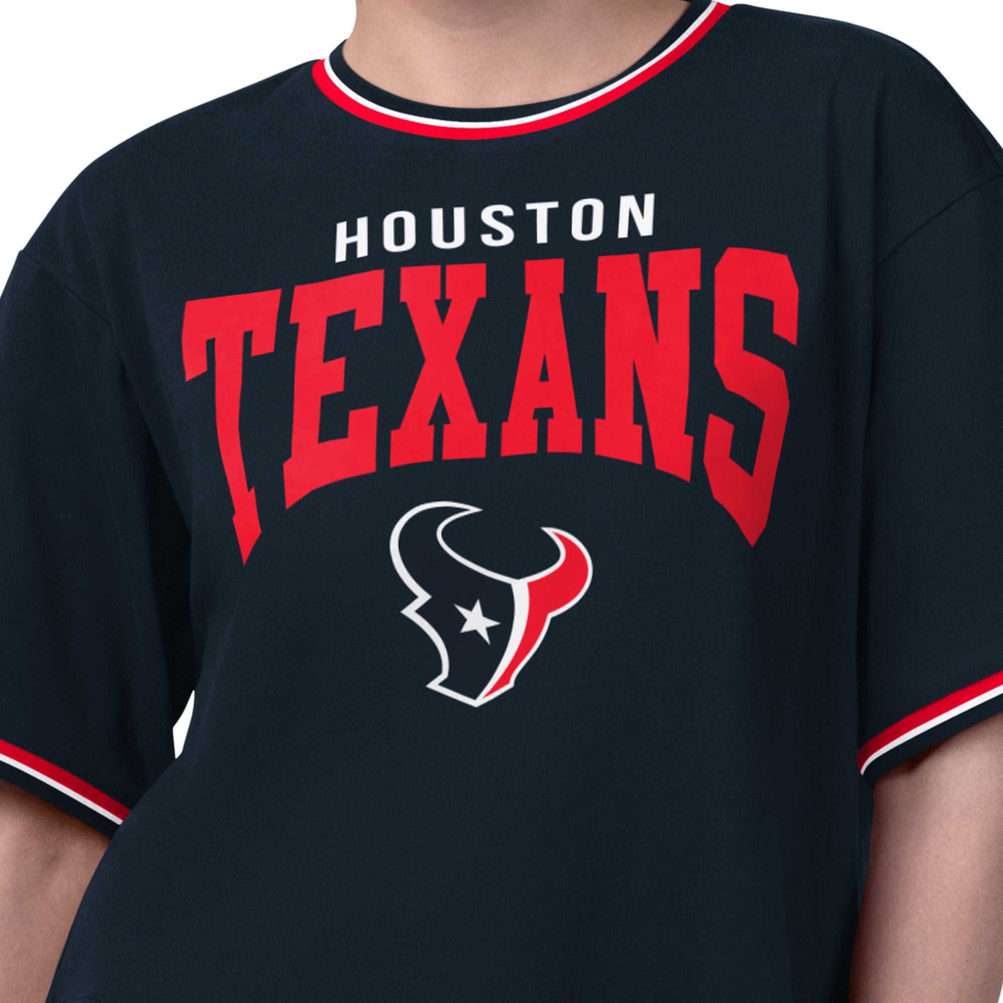 T-shirt court Starter Ace bleu marine pour femmes, Houston Texans
