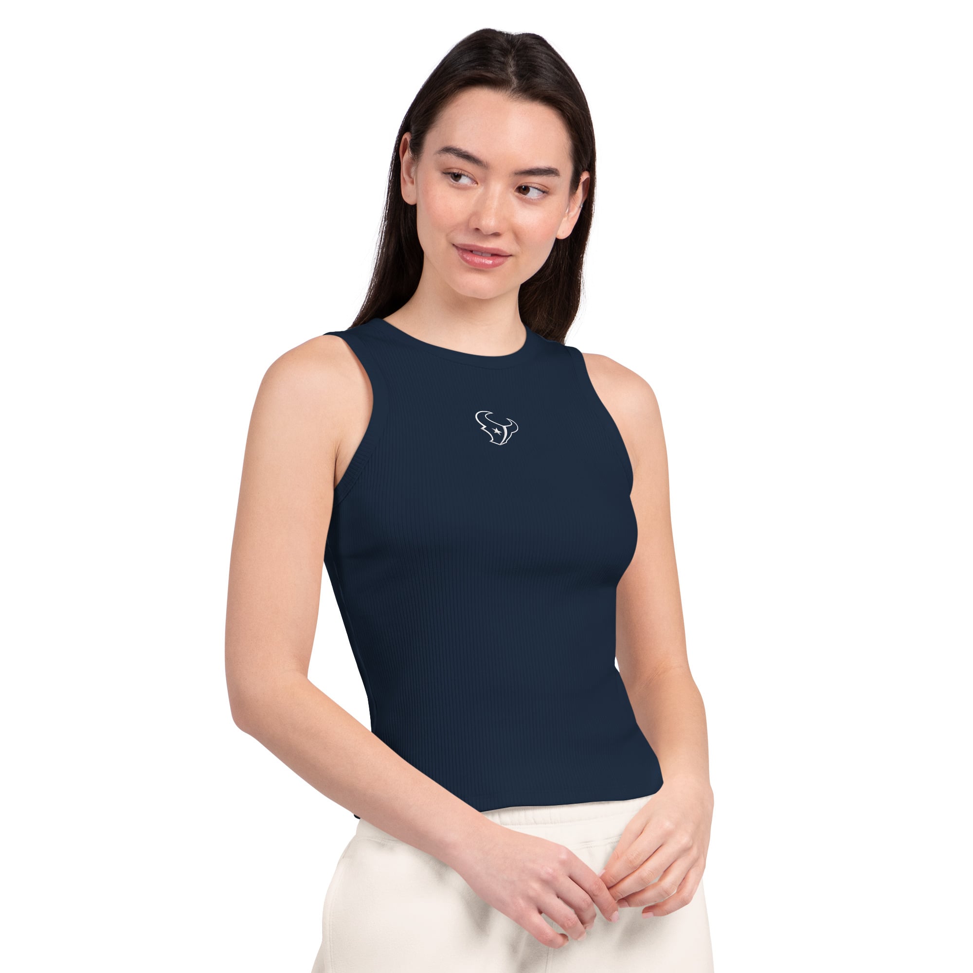 Débardeur court Starter bleu marine pour femme, style athleisure, Houston Texans
