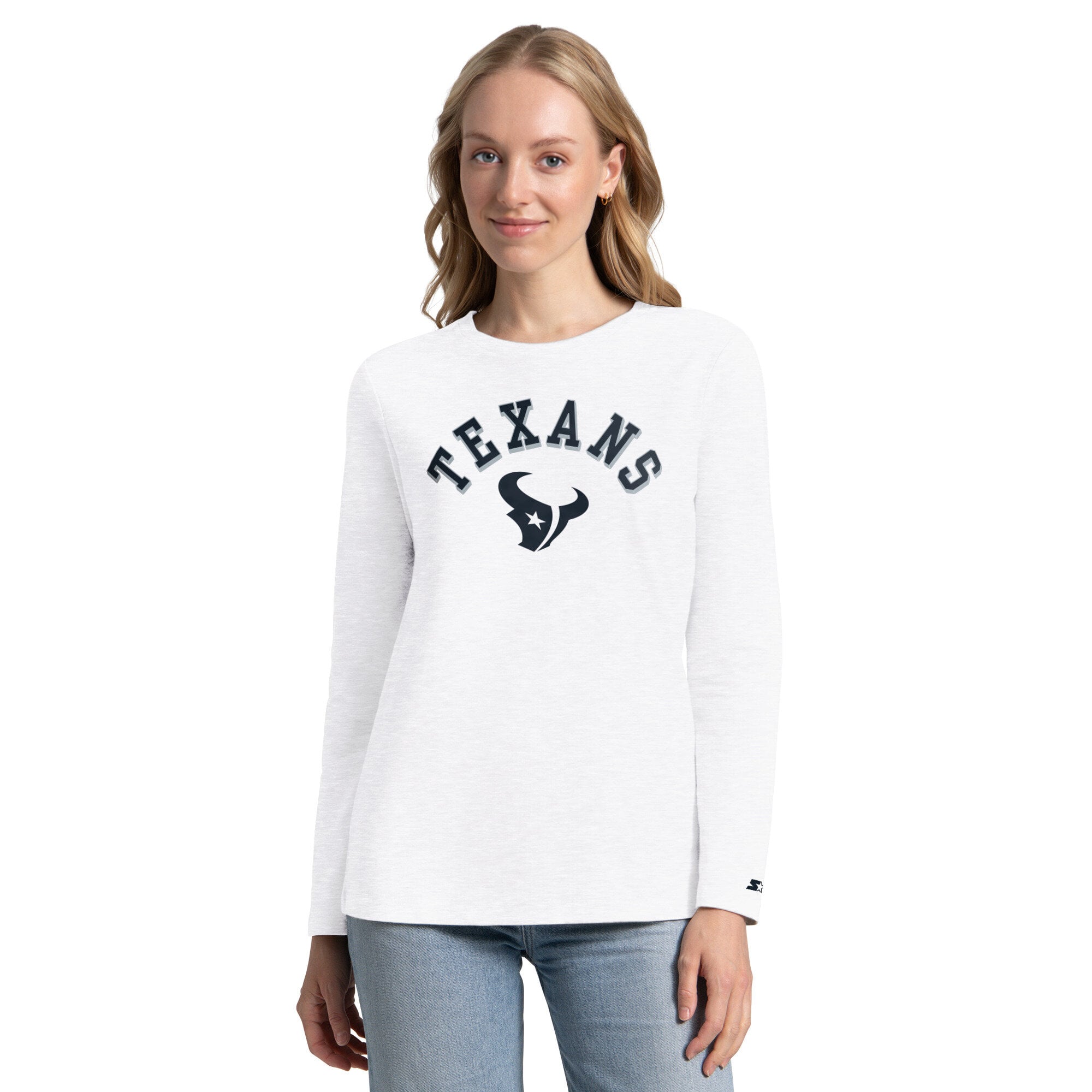 Pack de t-shirts à manches courtes et longues Starter pour femmes, bleu marine/gris cendré, Houston Texans
