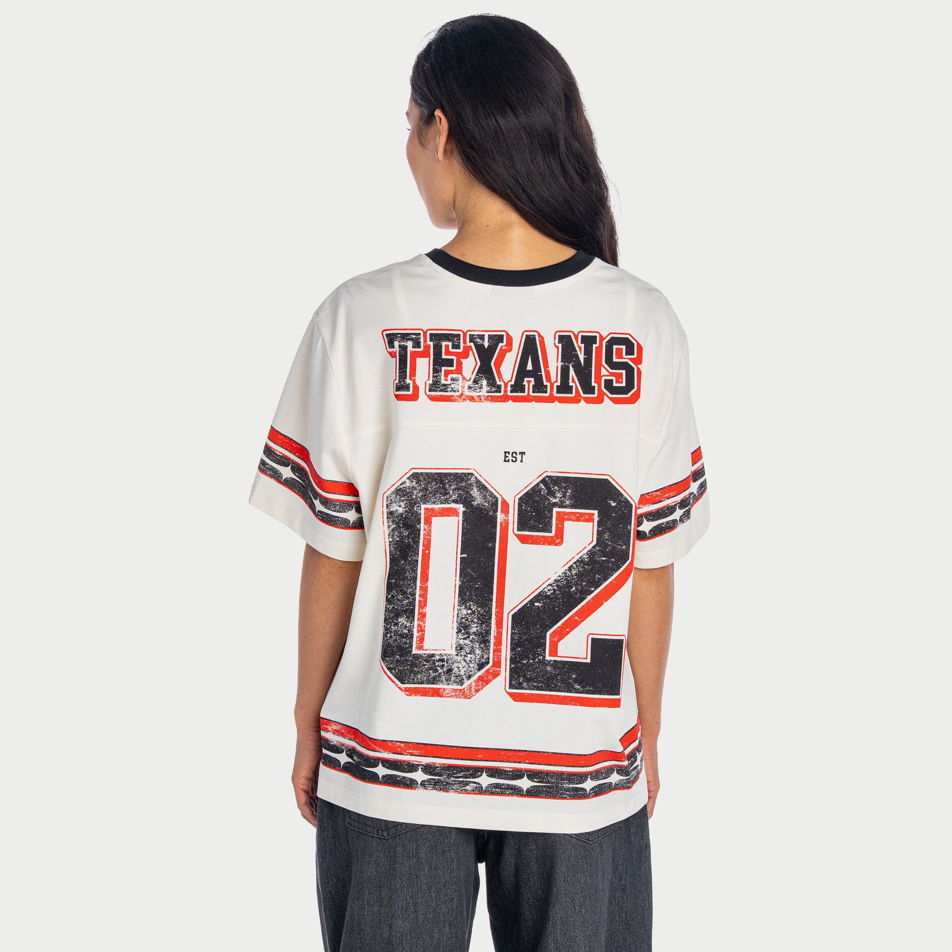 T-shirt boyfriend oversize crème The Wild Collective pour femme, Houston Texans