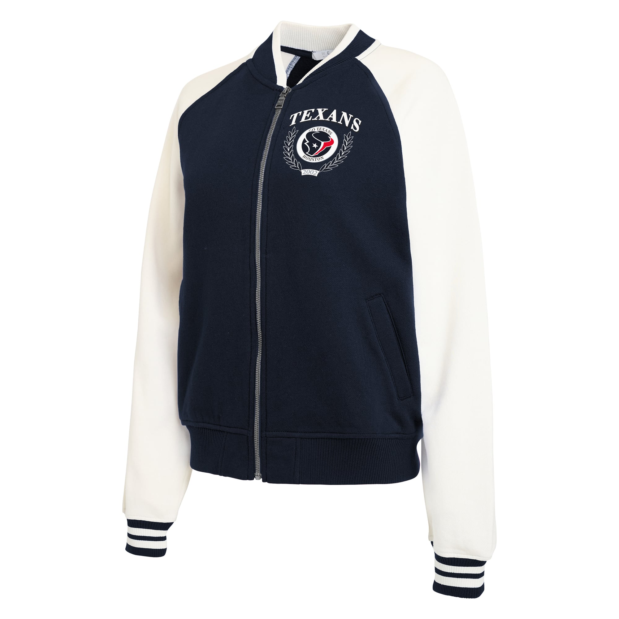 Veste polaire raglan zippée intégrale style rétro Houston Texans bleu marine pour femme de la marque WEAR by Erin Andrews