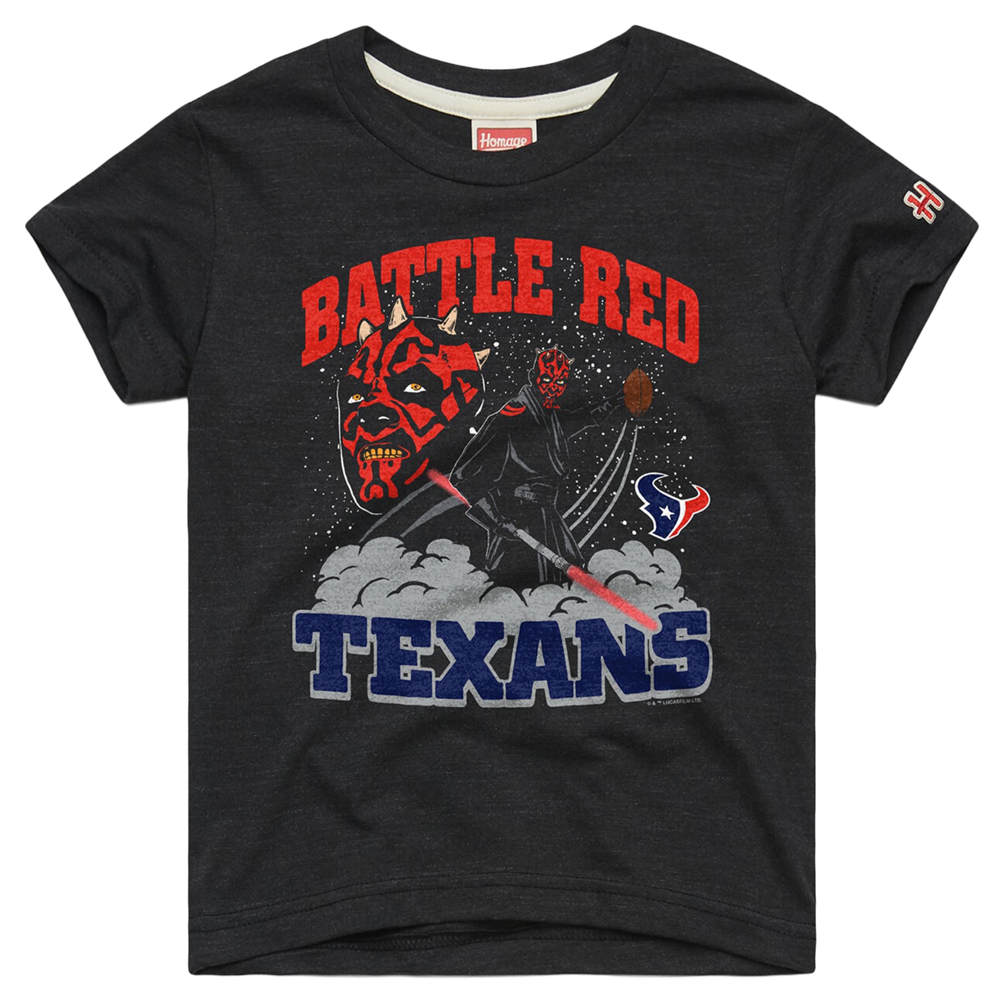 Youth Homage  Charcoal Houston Texans Star Wars Dark Side T-Shirt