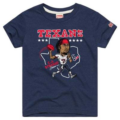 C.J. Stroud Houston Texans Homage Youth Caricature T-Shirt - Navy