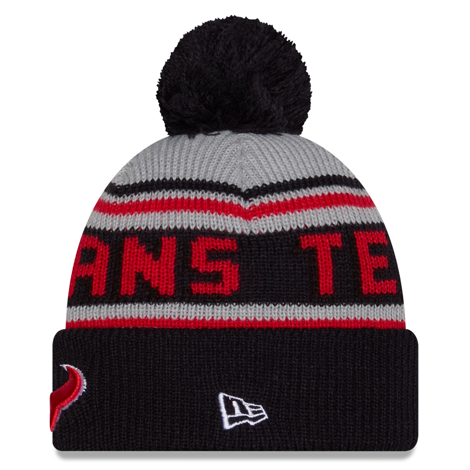 Bonnet à revers New Era bleu marine Houston Texans pour enfant, avec pompon