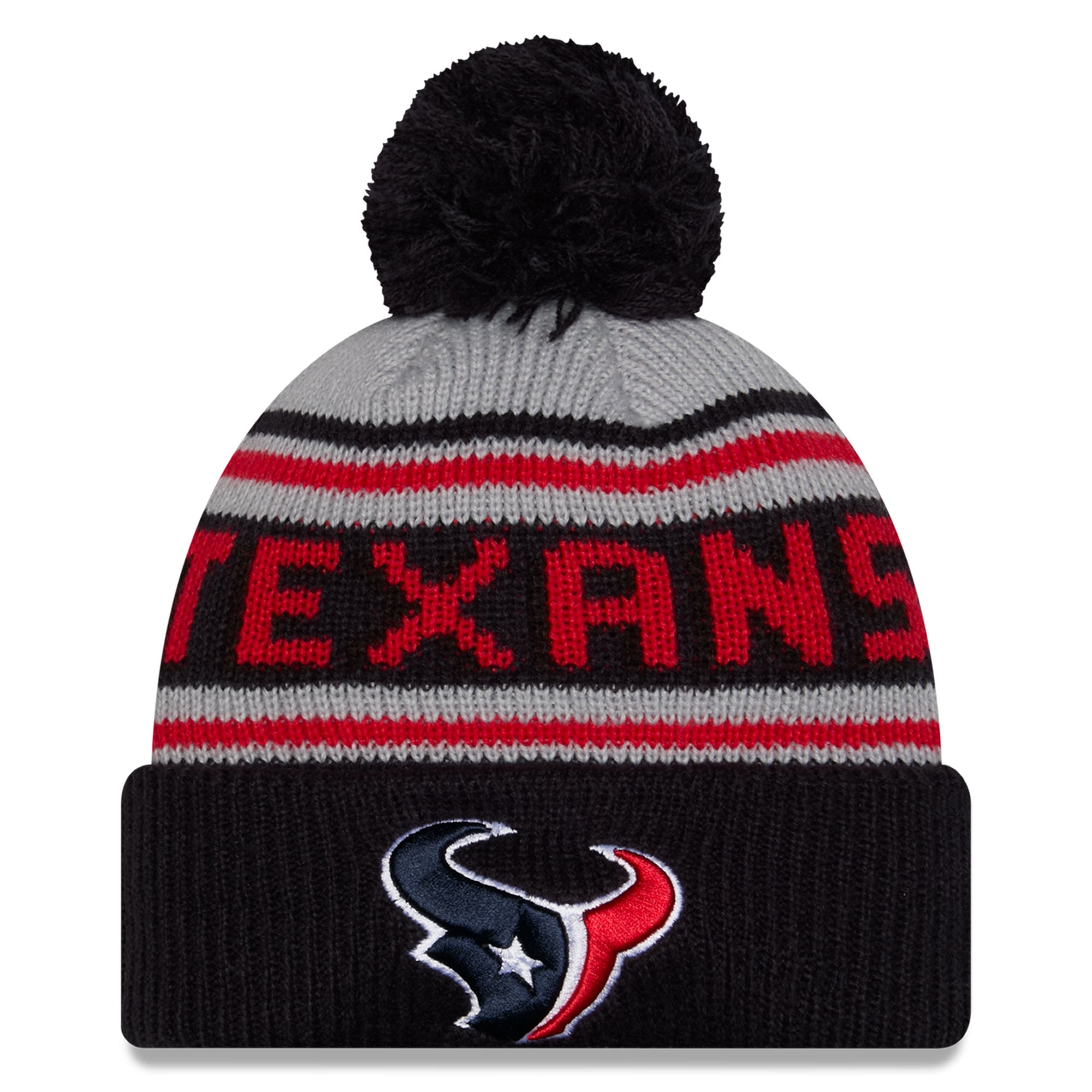 Bonnet à revers New Era bleu marine Houston Texans pour enfant, avec pompon