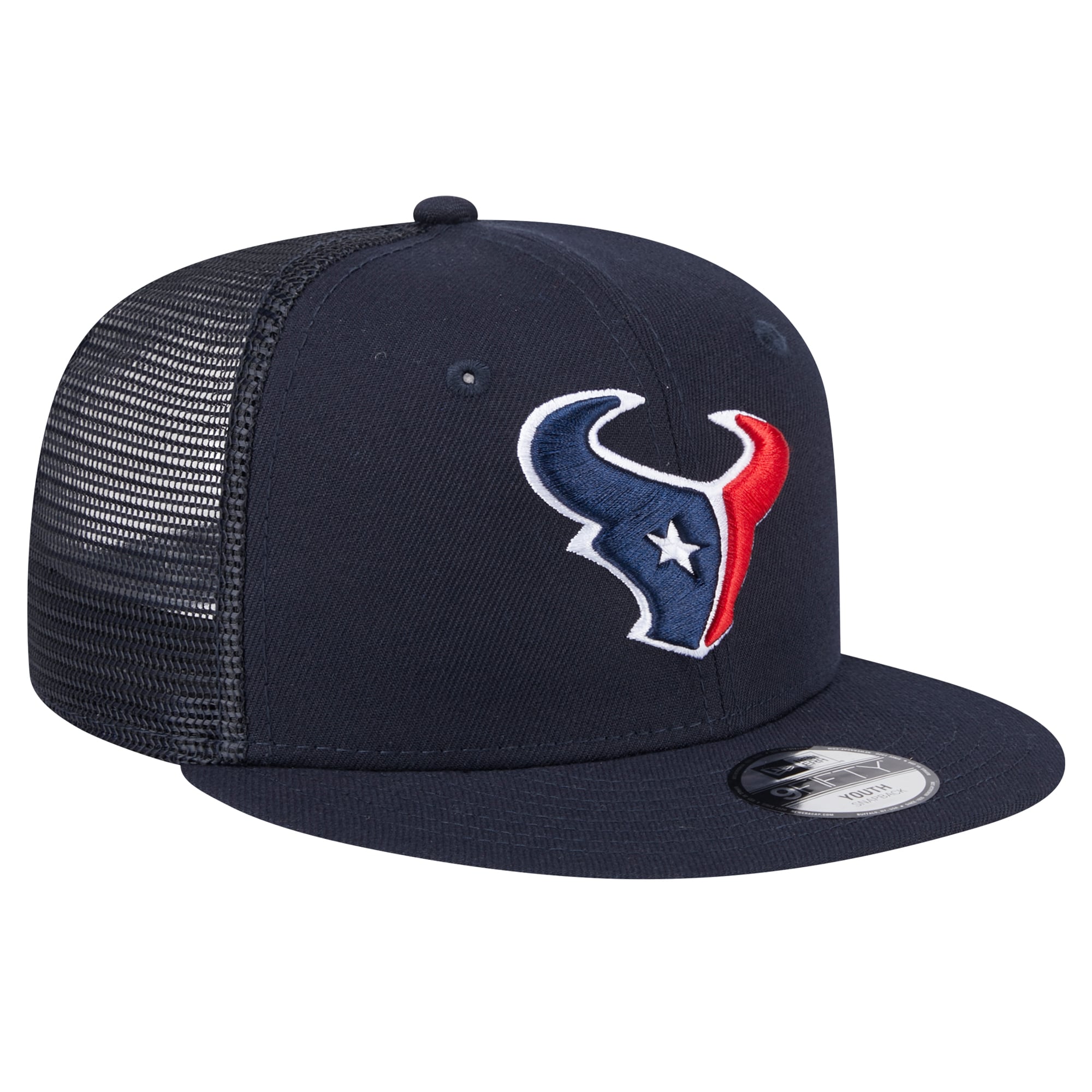 Youth New Era Navy Houston Texans Main Trucker Snapback Hat