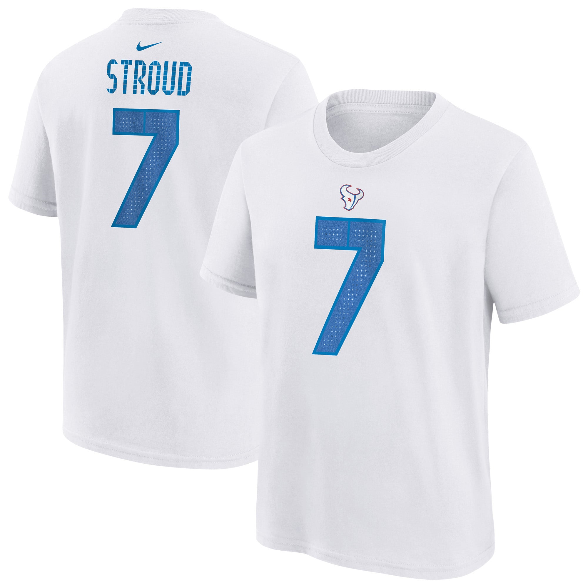 Youth Nike C.J. Stroud White Houston Texans 2026 Rivalries Collection Name & Number T-Shirt