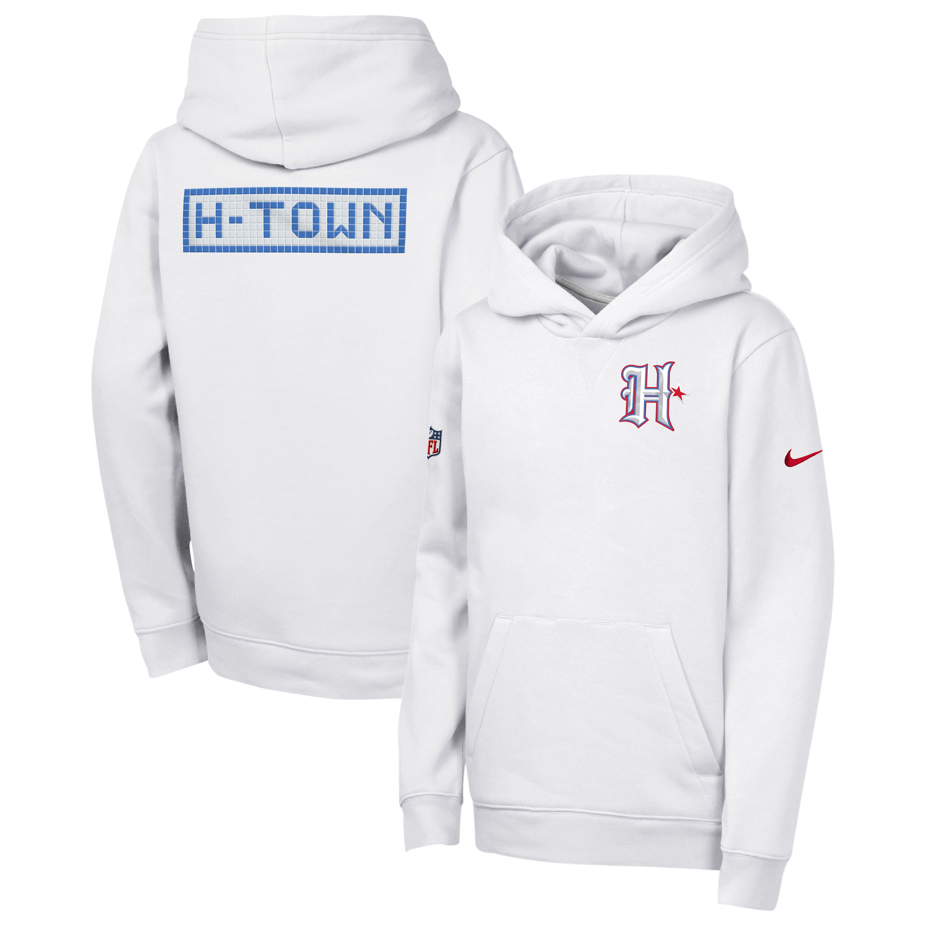 Sweat à capuche en polaire Nike Sideline Club Collection 2026 Rivalries pour jeunes, blanc, Houston Texans