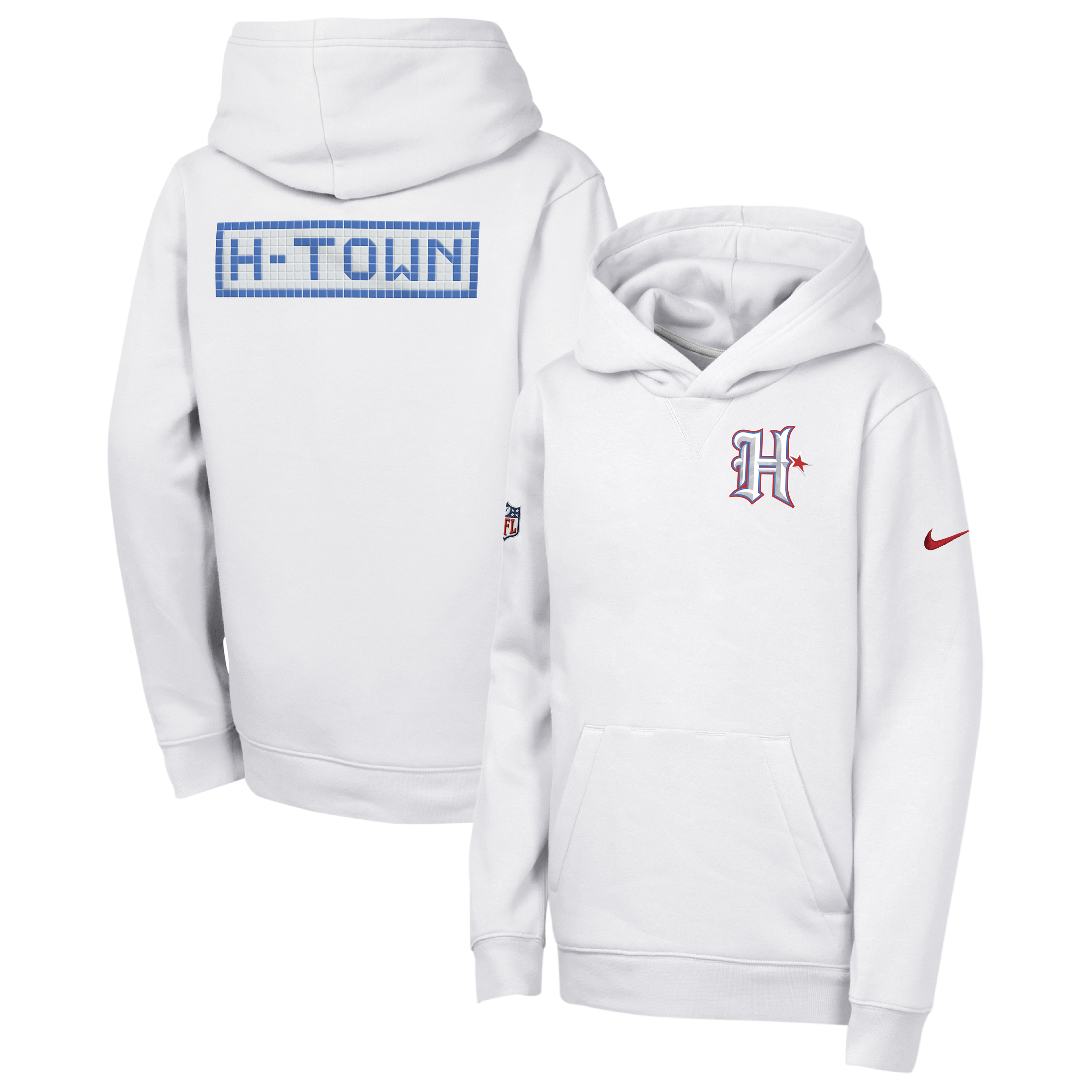 Youth Nike White Houston Texans 2026 Rivalries Collection Sideline Club Fleece Pullover Hoodie
