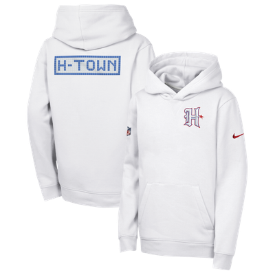  Houston Texans Nike Youth 2026 Rivalries Collection Sideline Club Fleece Pullover Hoodie - White