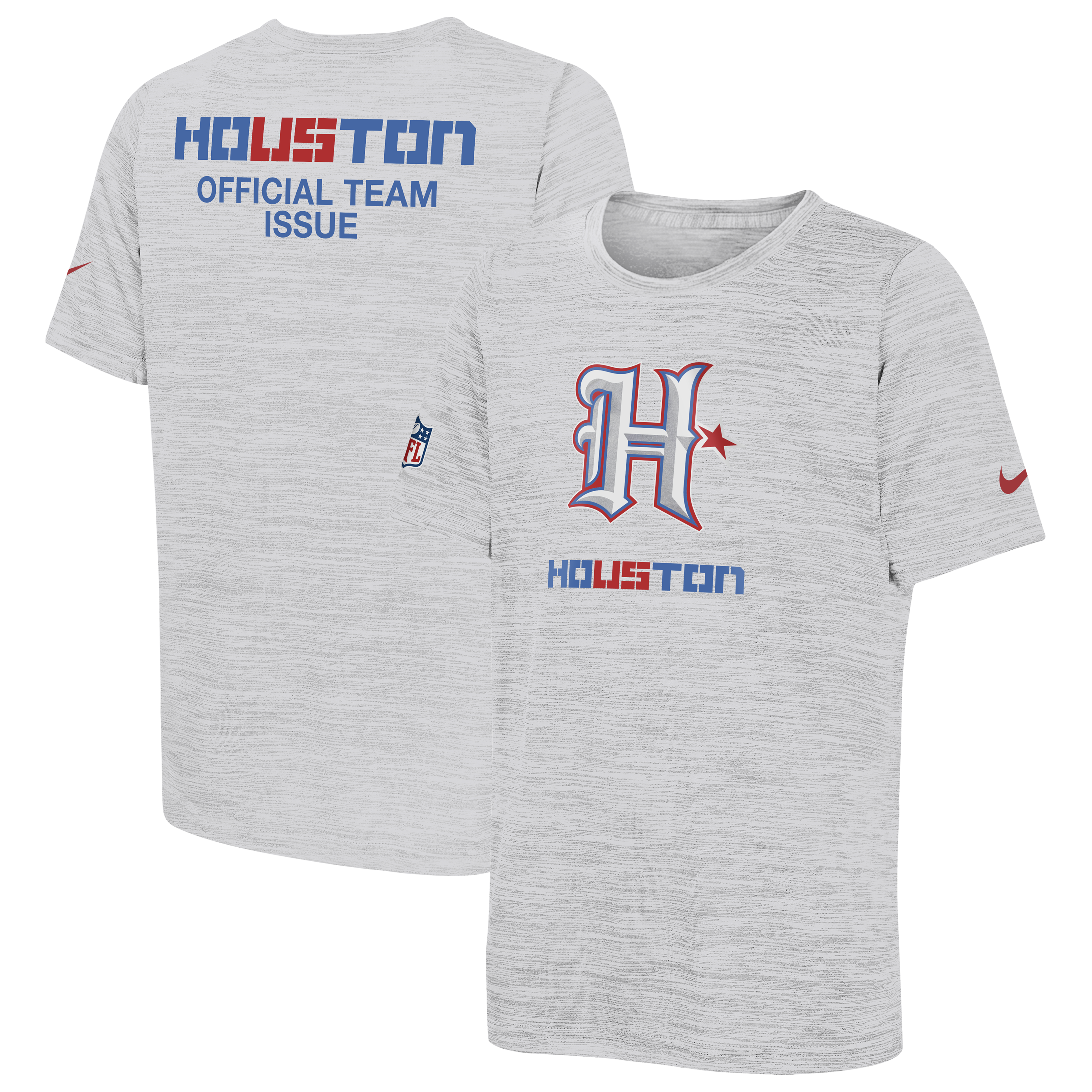 Youth Nike White Houston Texans 2026 Rivalries Collection Sideline Velocity T-Shirt