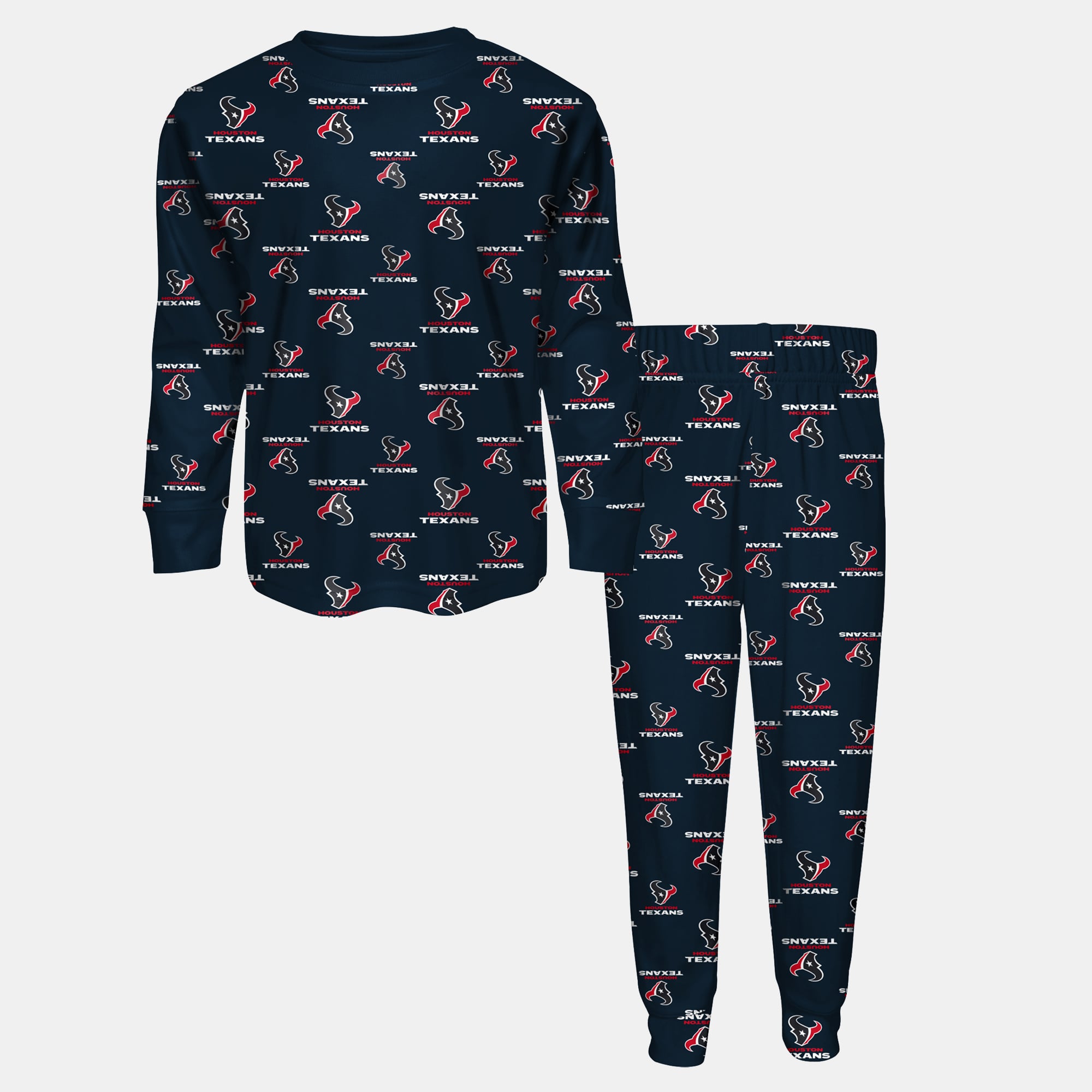 Ensemble pyjama Outerstuff bleu marine Houston Texans à manches longues et pantalon pour enfant