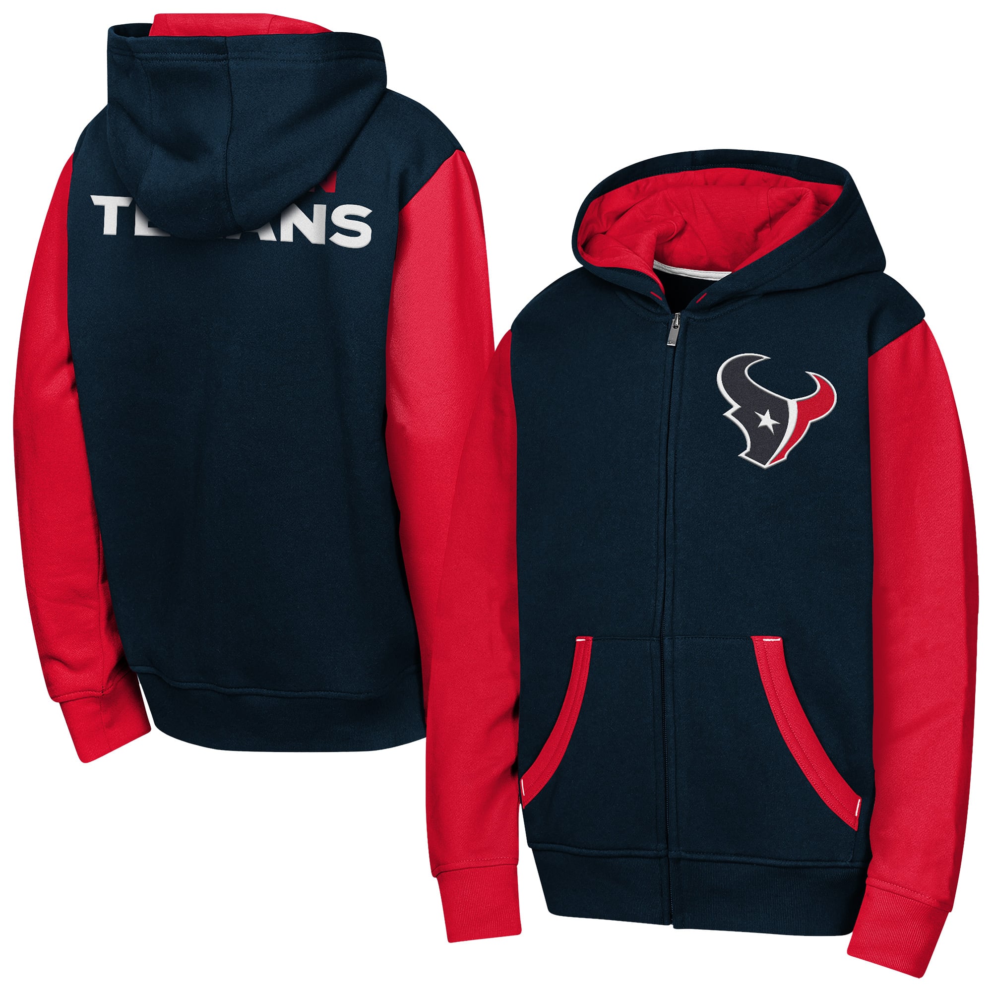 Sweat à capuche zippé Outerstuff bleu marine Houston Texans Stadium pour jeunes