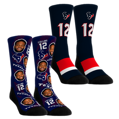 Nico Collins Houston Texans Rock Em Youth Player Football Guy Two-Pack Crew Sock Set