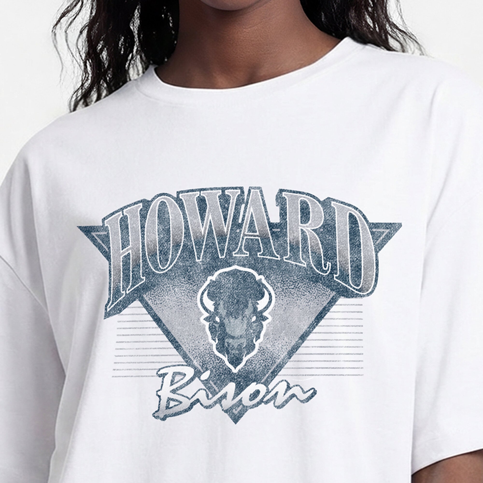 T-shirt oversize rétro Howard Bison blanc Champion pour femme
