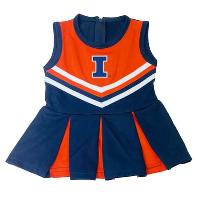Combinaison de pom-pom girl bébé Illinois Fighting Illini Girls, bleu marine