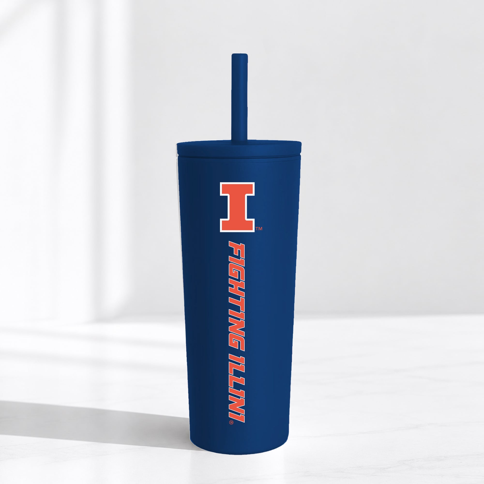 Illinois Fighting Illini 24oz. No Spill Straw Tumbler