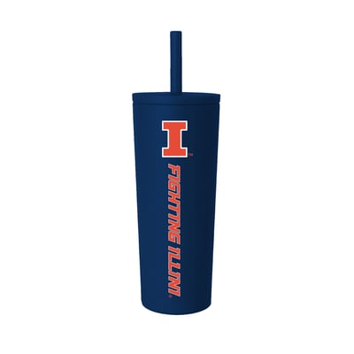 Gobelet isotherme à paille anti-déversement Illinois Fighting Illini de 710 ml (24 oz)