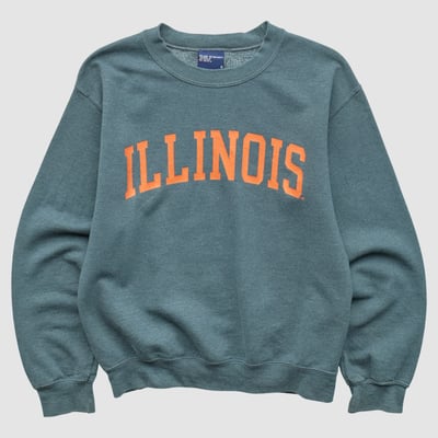 Illinois Fighting Illini MV Sport 2000s Pullover Sweatshirt - Dark Heather Gray - XS by Fanatics Real Vintage