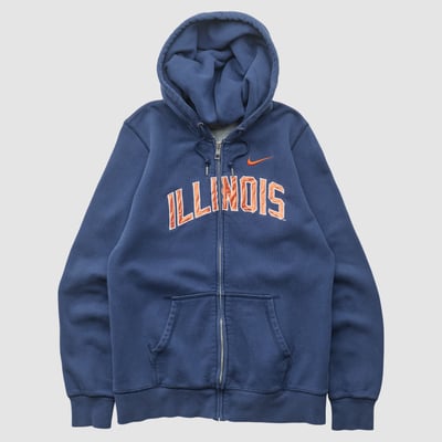 Illinois Fighting Illini Nike 2010s Hooded Full Zip Jacket - Navy - XS by Fanatics Real Vintage