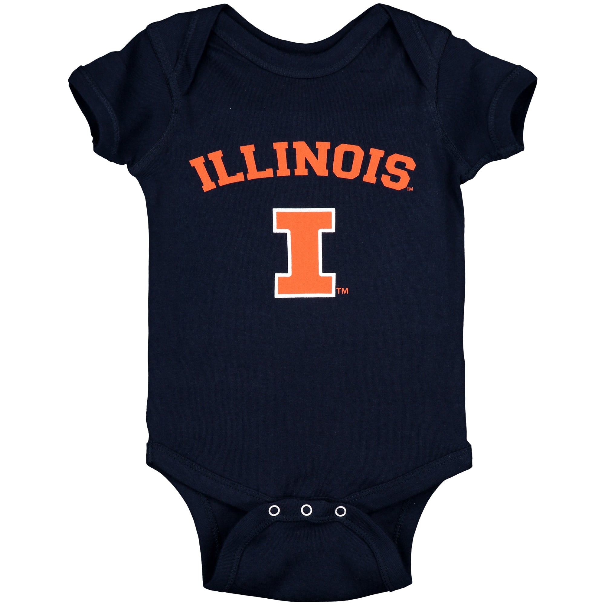 Body bébé bleu marine Illinois Fighting Illini avec arche et logo