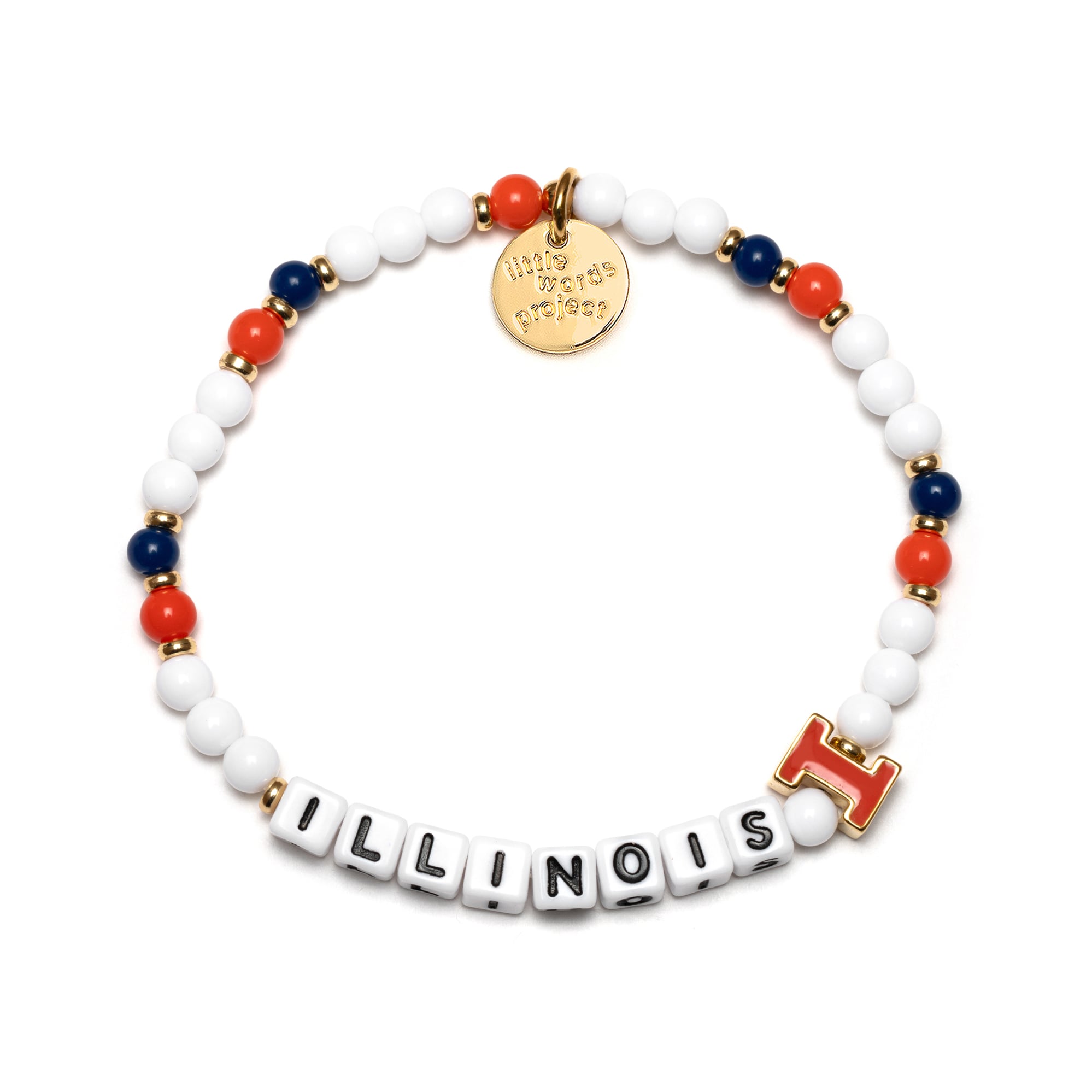 Little Words Project Illinois Fighting Illini Beaded Word Bracelet