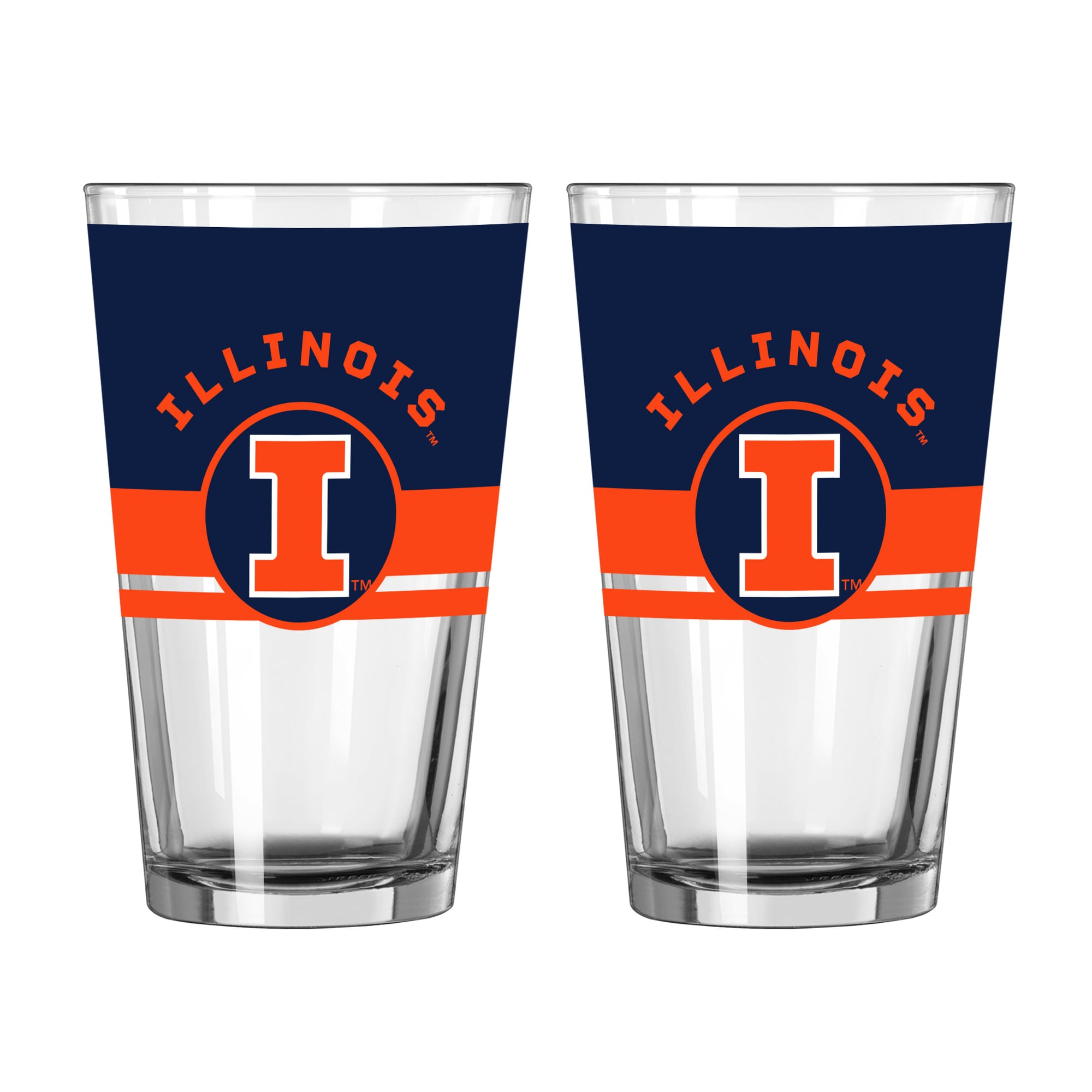 Ensemble de deux verres à bière Horizon de 473 ml (16 oz) Logo Brands Illinois Fighting Illini