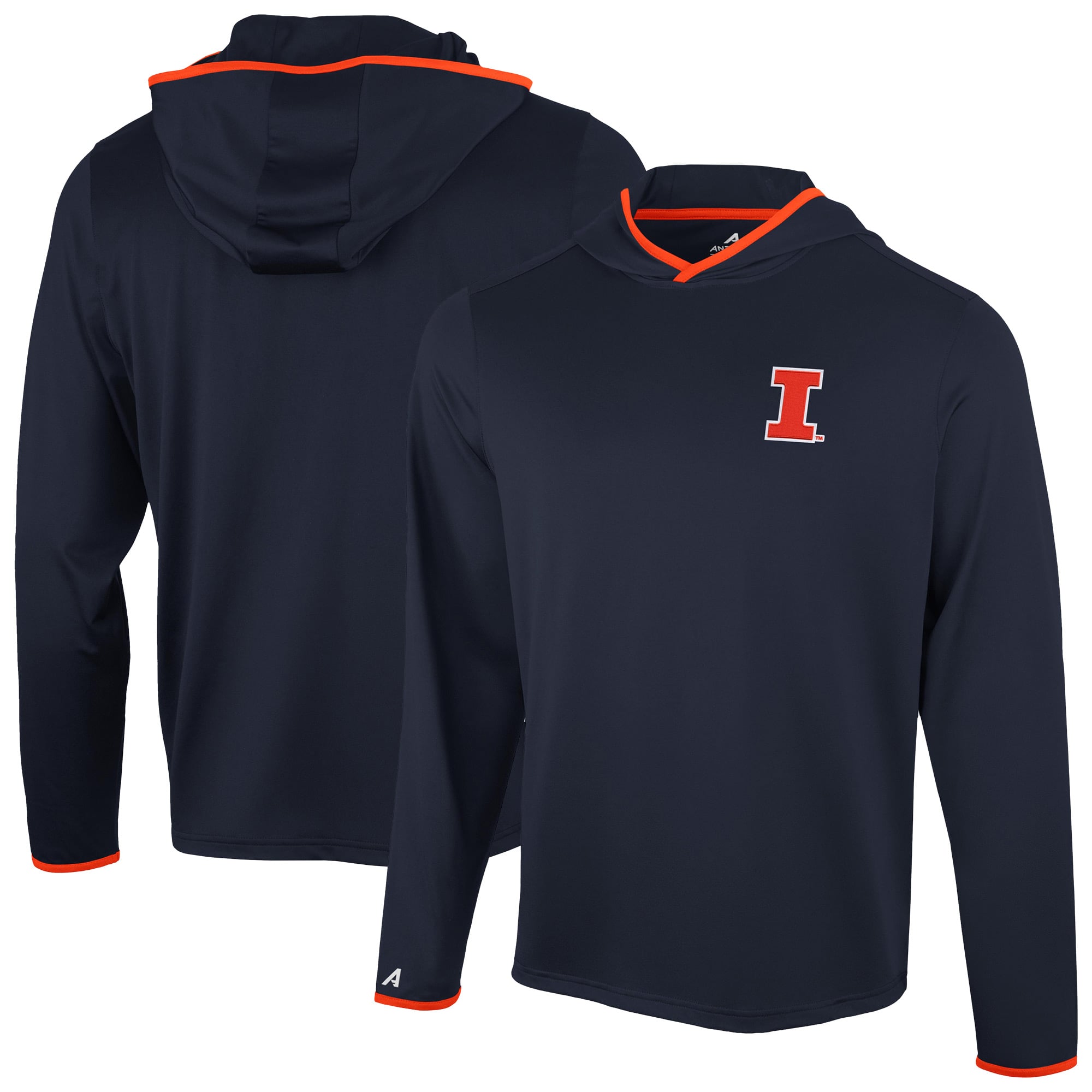 T-shirt à capuche manches longues pour homme Antigua Navy Illinois Fighting Illini Brink Color Pop