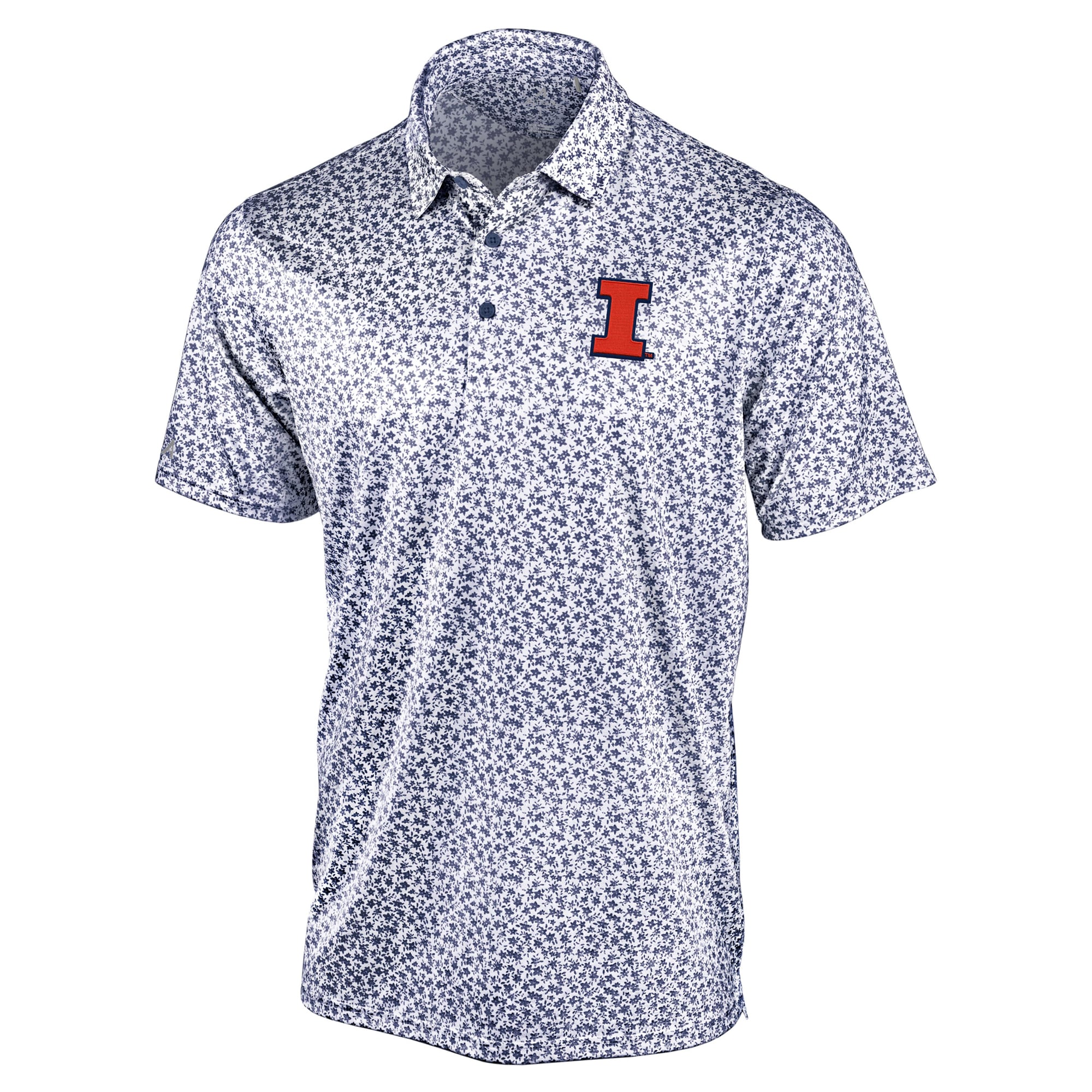 Men's Antigua Navy Illinois Fighting Illini Flourish Polo