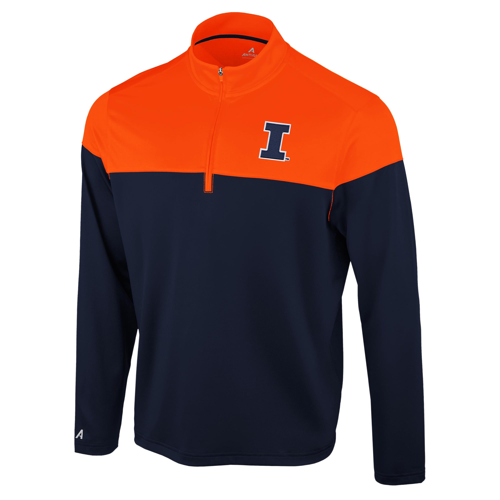 Pull à col zippé Antigua Navy Illinois Fighting Illini Hinder pour homme
