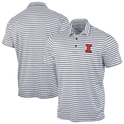 Polo à rayures spatiales Antigua des Fighting Illini de l'Illinois - Bleu marine