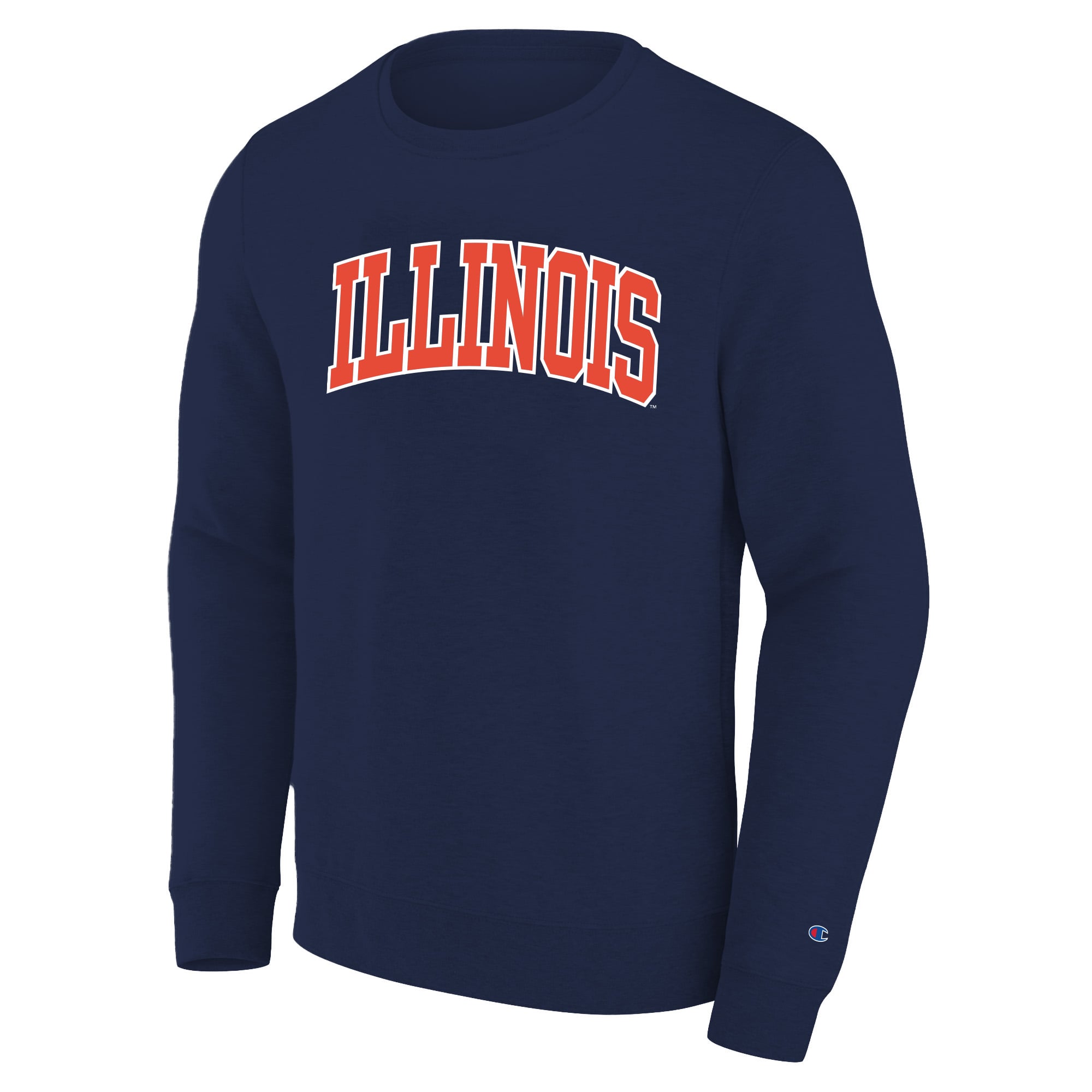 Men's Big and Tall Champion Navy Illinois Fighting Illini Arch Applique Sweatshirt