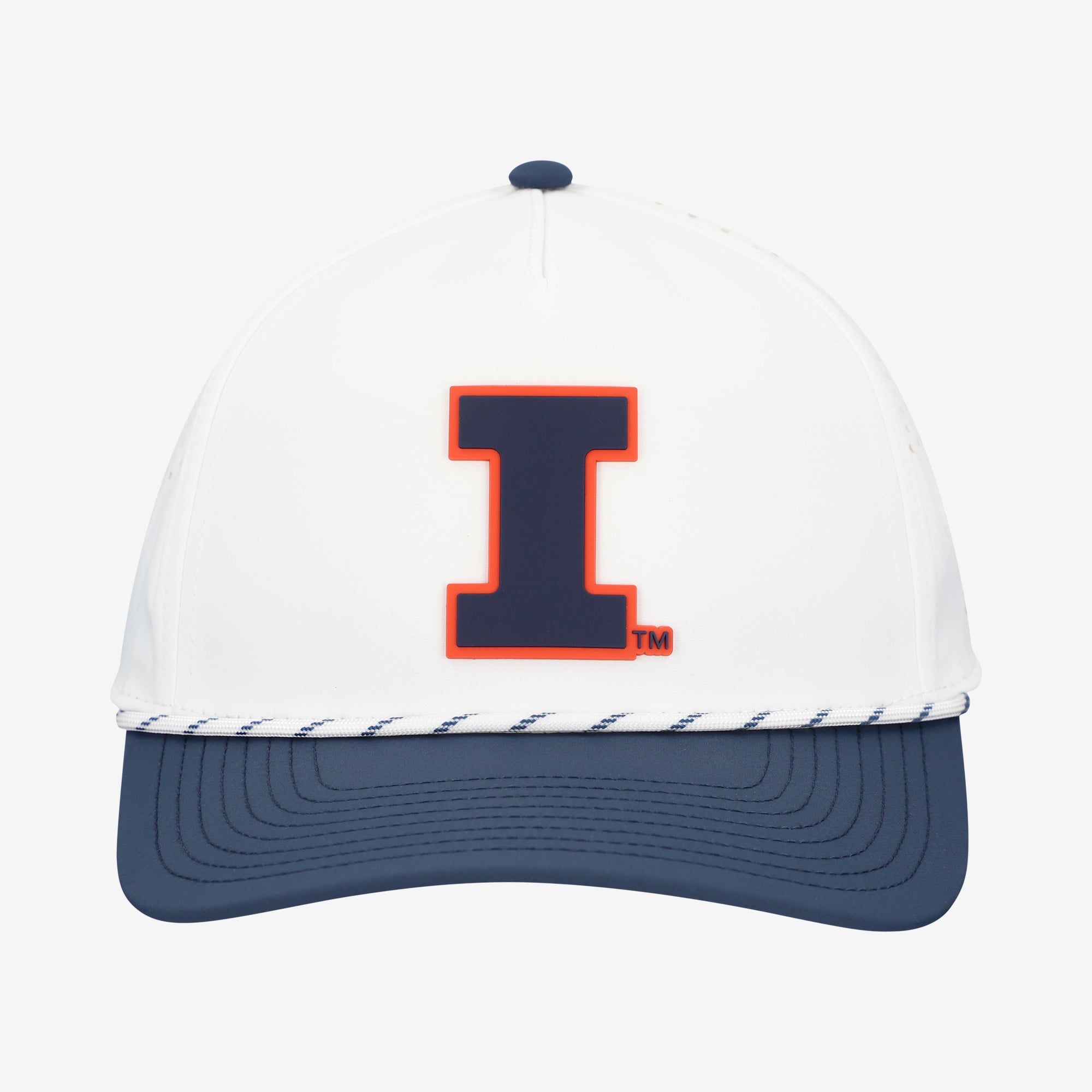 Men's Branded Bills  White/Navy Illinois Fighting Illini Classic Adjustable Rope Hat